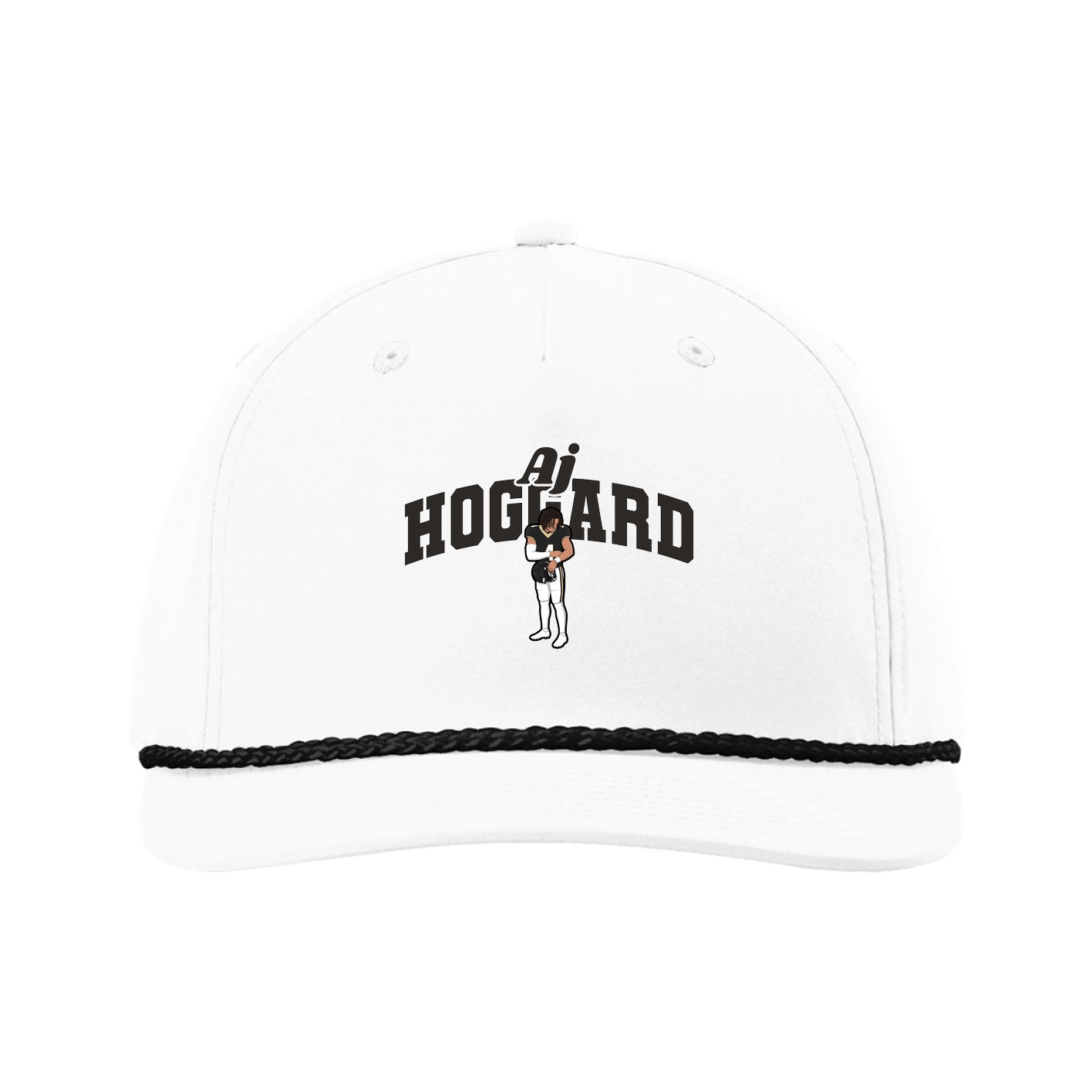 Five-Panel Classic Rope Cap — Signature Arch in White