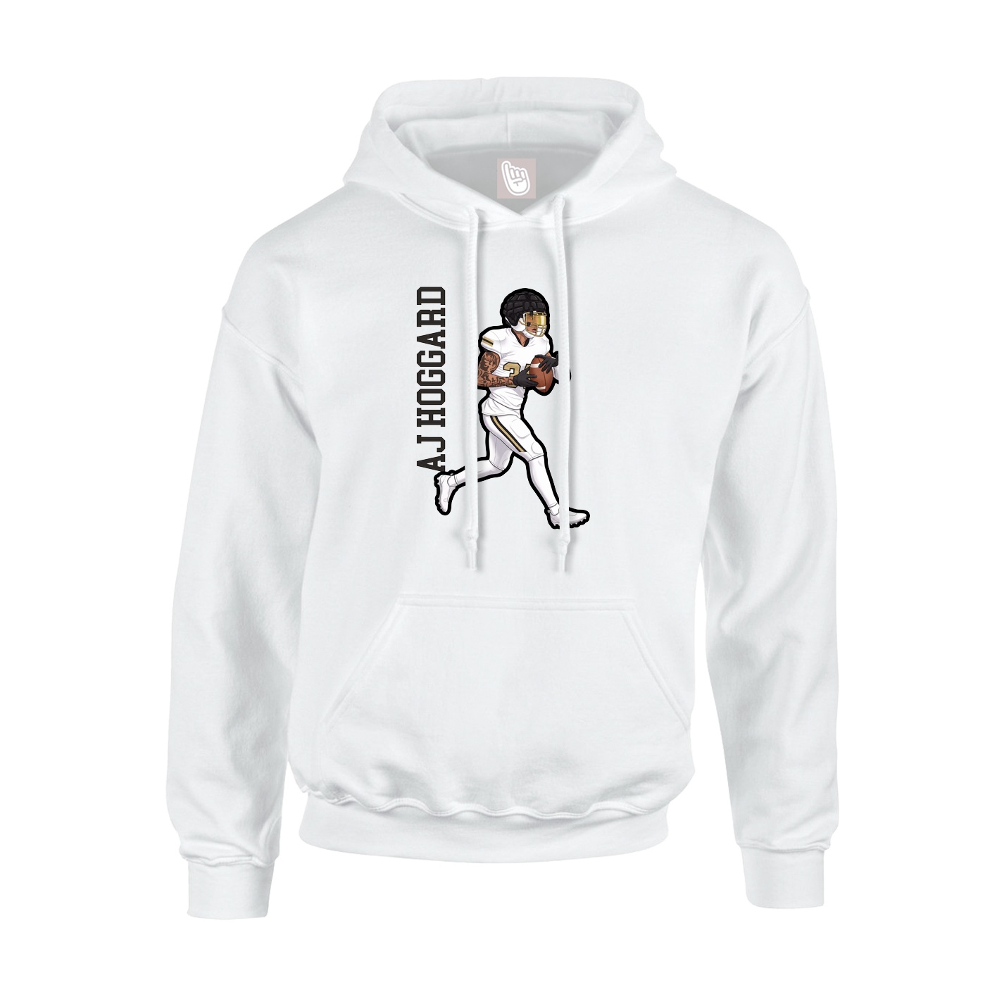 Youth Hoodie — Name Vertical in White