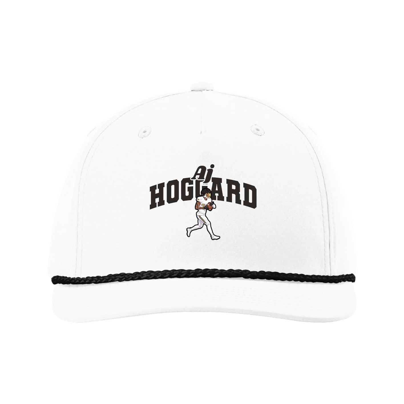 Five-Panel Classic Rope Cap — Signature Arch in White