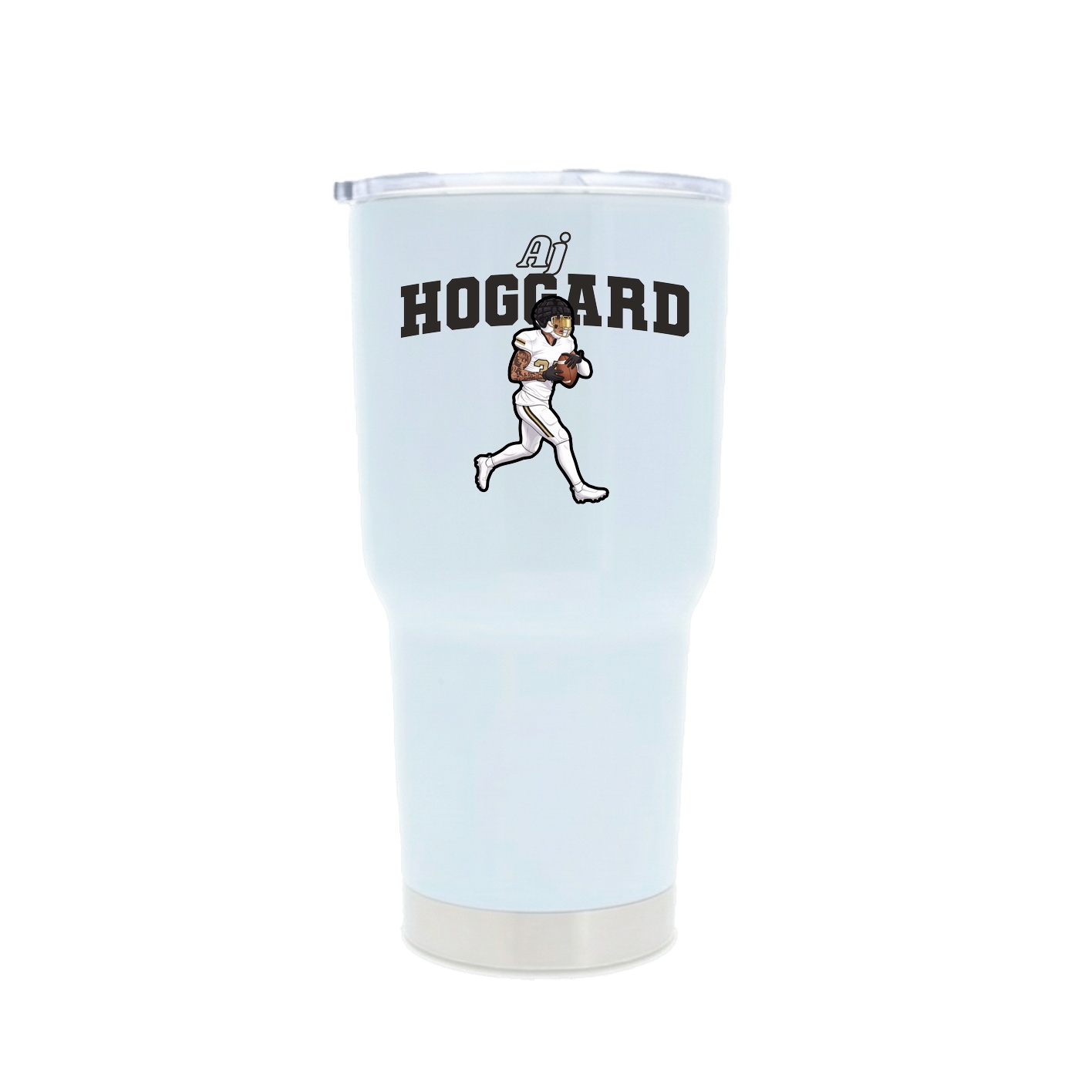 30oz Stainless Steel Tumbler — Name Arch in White