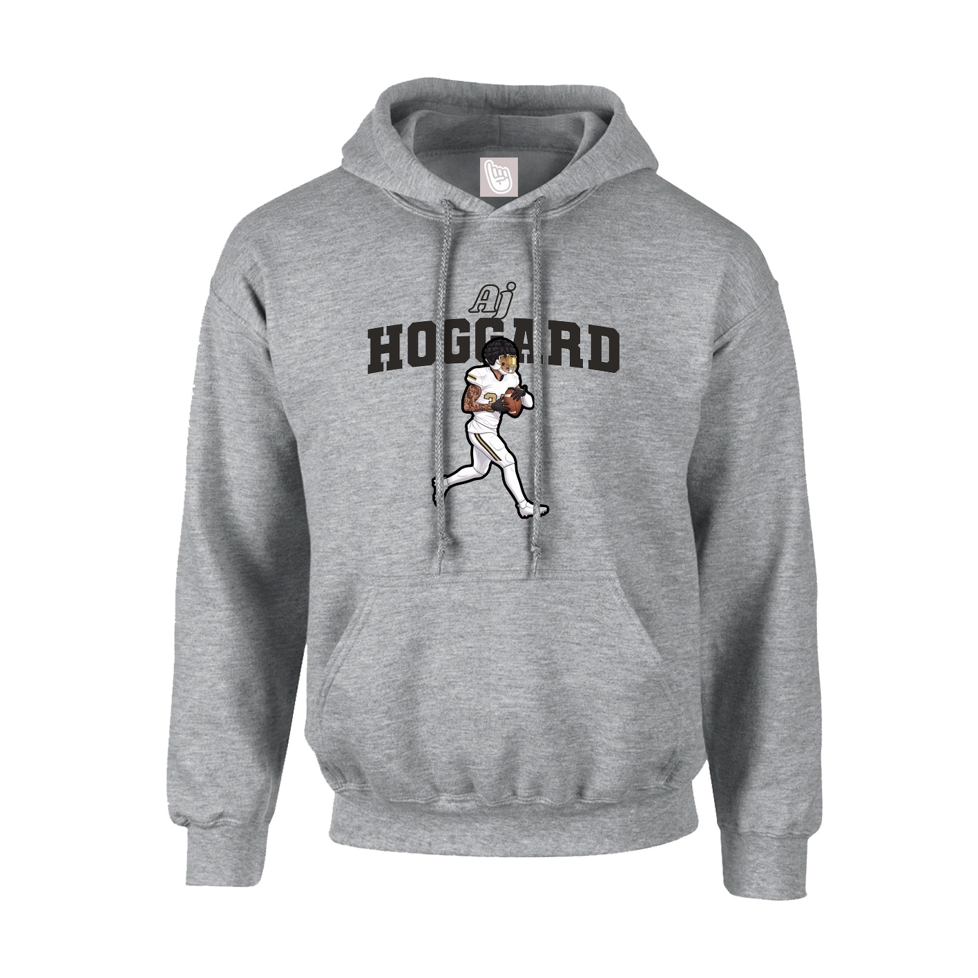 Hoodie — Name Arch in Grey