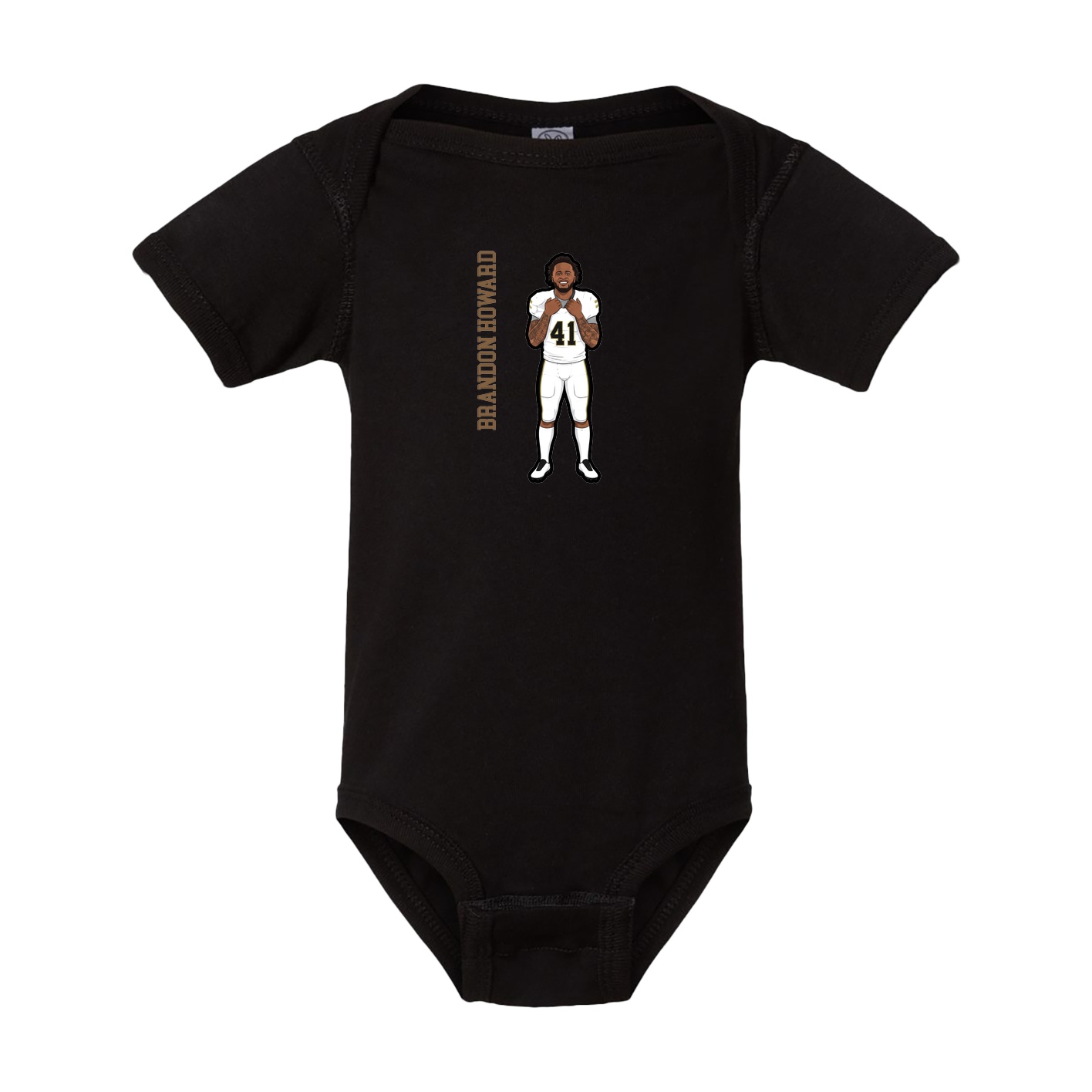 Baby Onesie — Name Vertical in Black