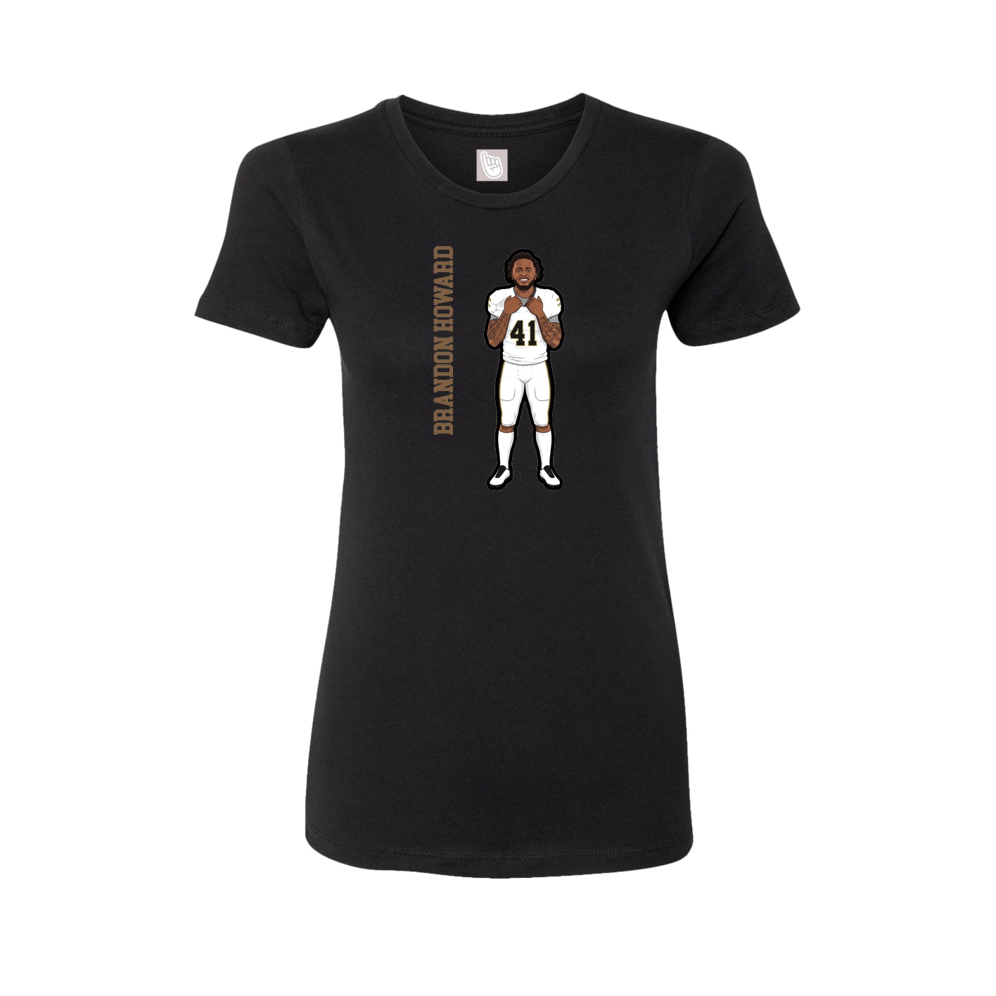 Fitted Women's Tee — Name Vertical in Black