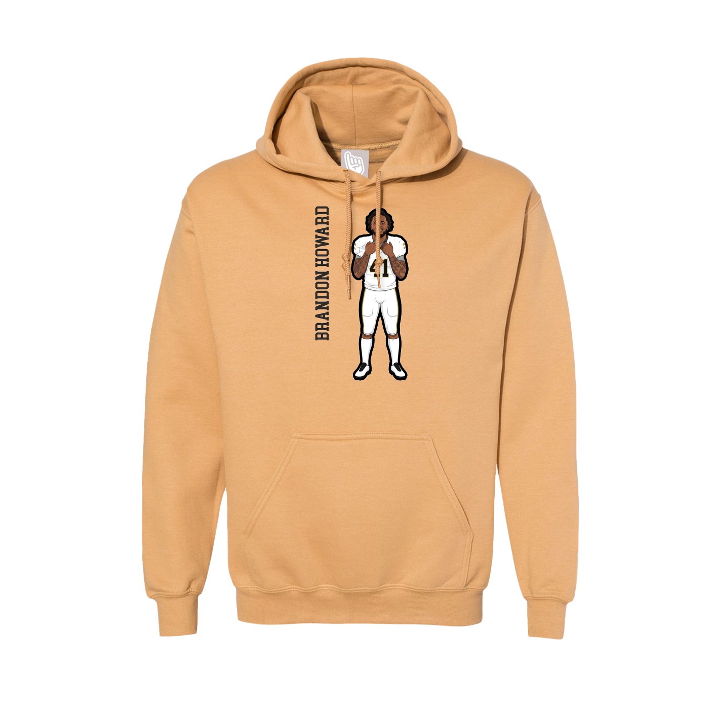 Hoodie — Name Vertical in Vegas Gold