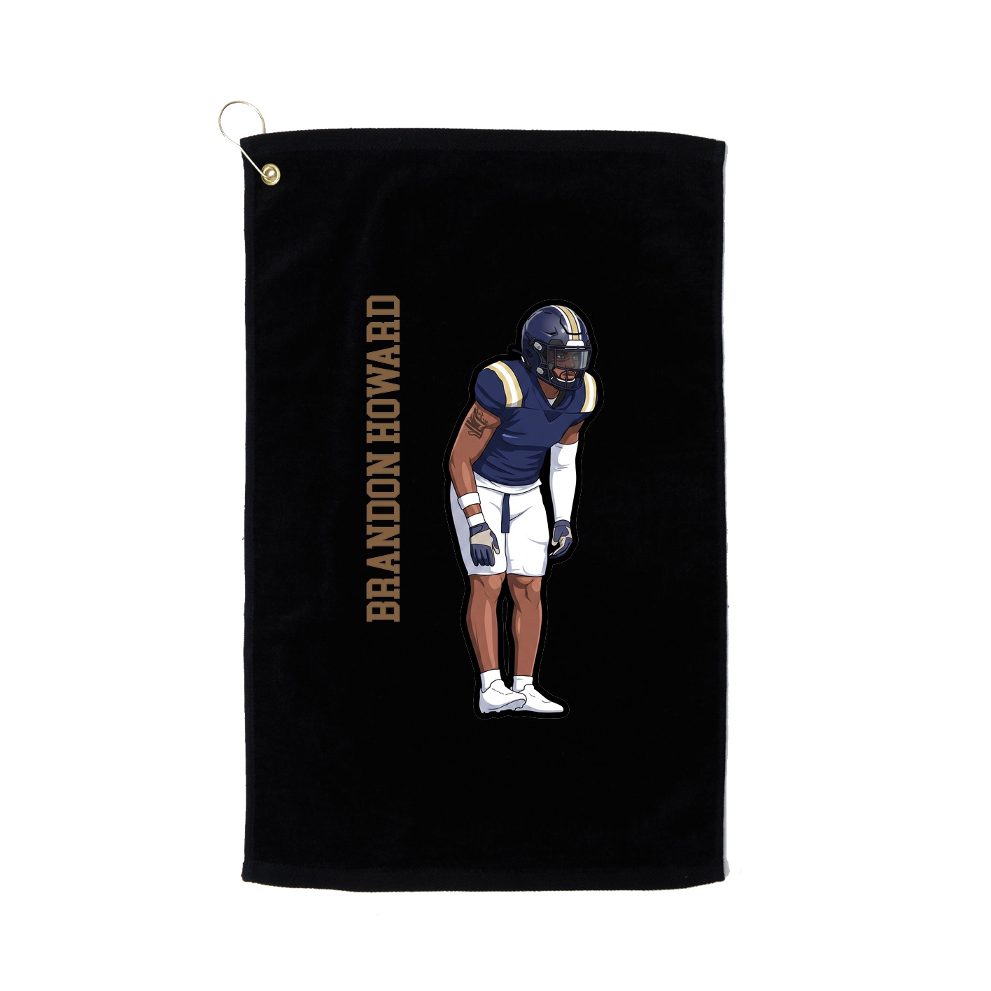 Golf Towel — Name Vertical in Black