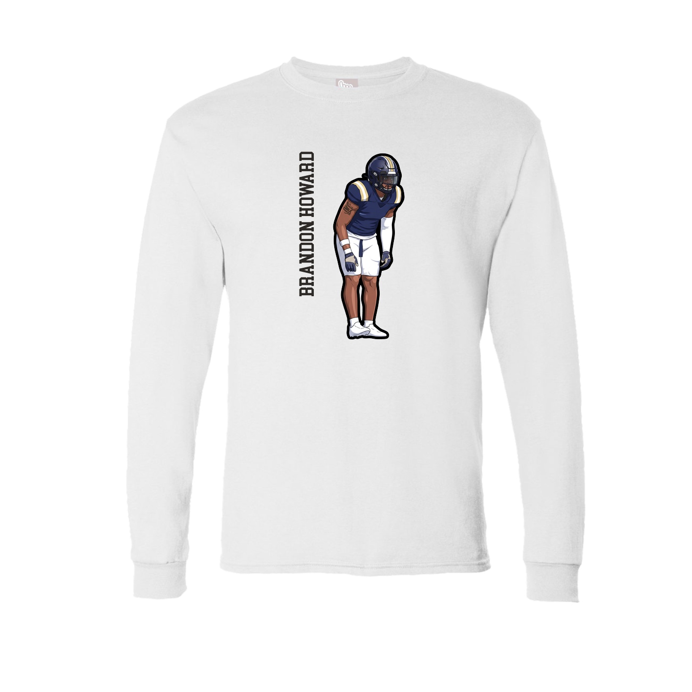 Long Sleeve Tee — Name Vertical in White