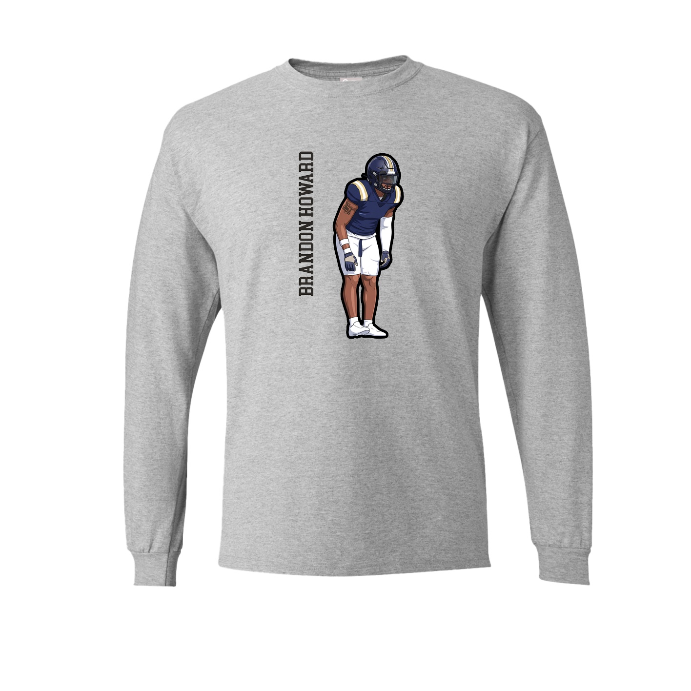 Long Sleeve Tee — Name Vertical in Grey