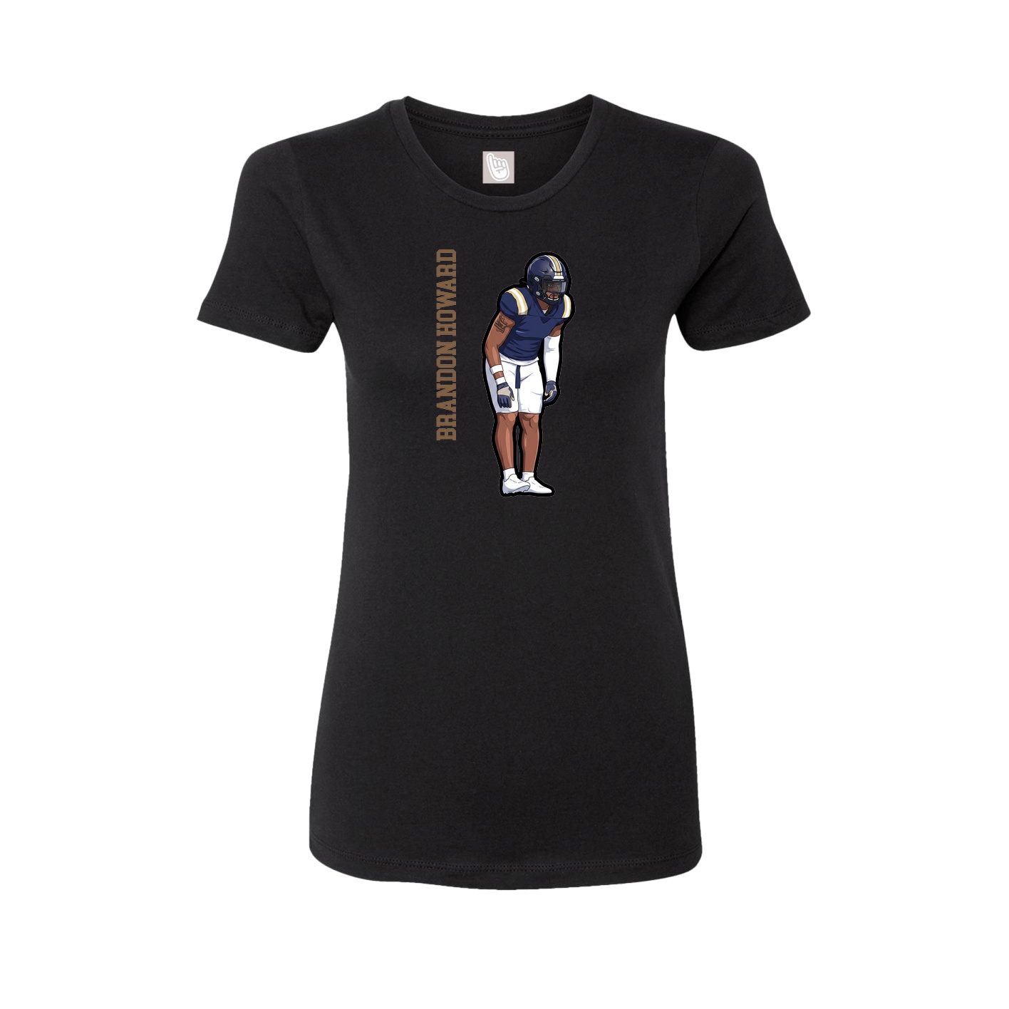 Womens Tee — Name Vertical in Black