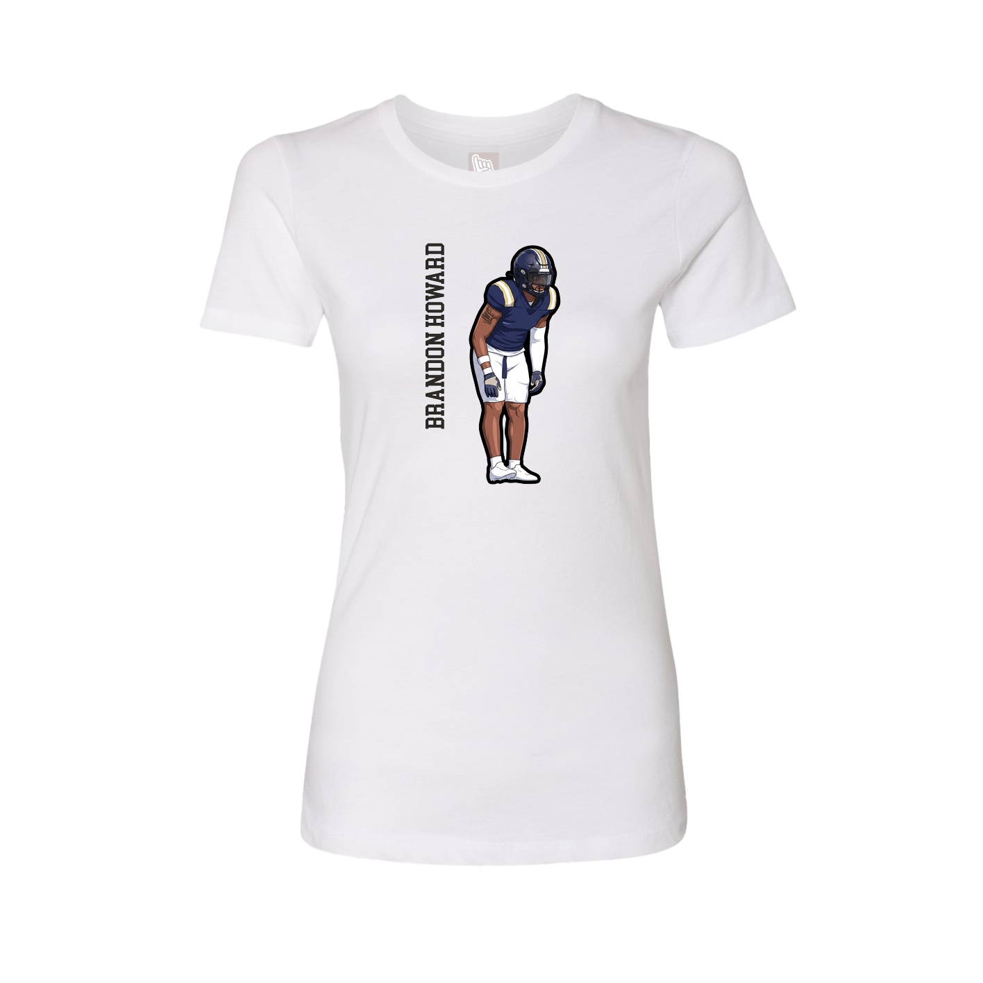 Fitted Women's Tee — Name Vertical in White