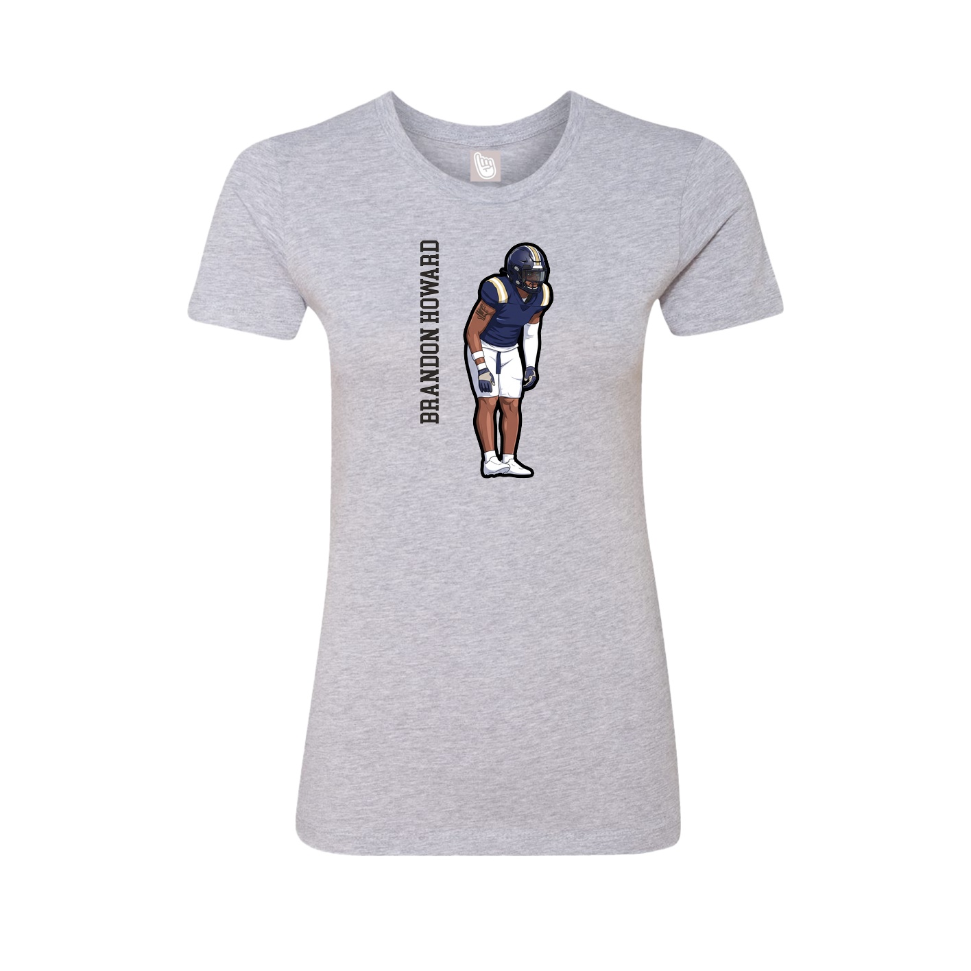 Womens Tee — Name Vertical in Grey