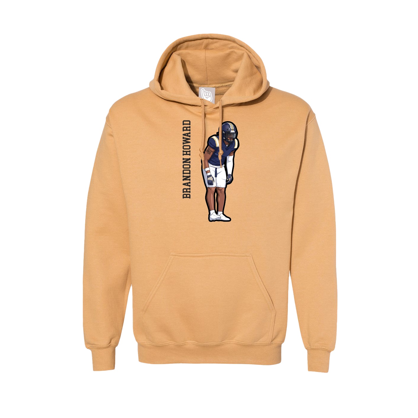 Hoodie — Name Vertical in Vegas Gold