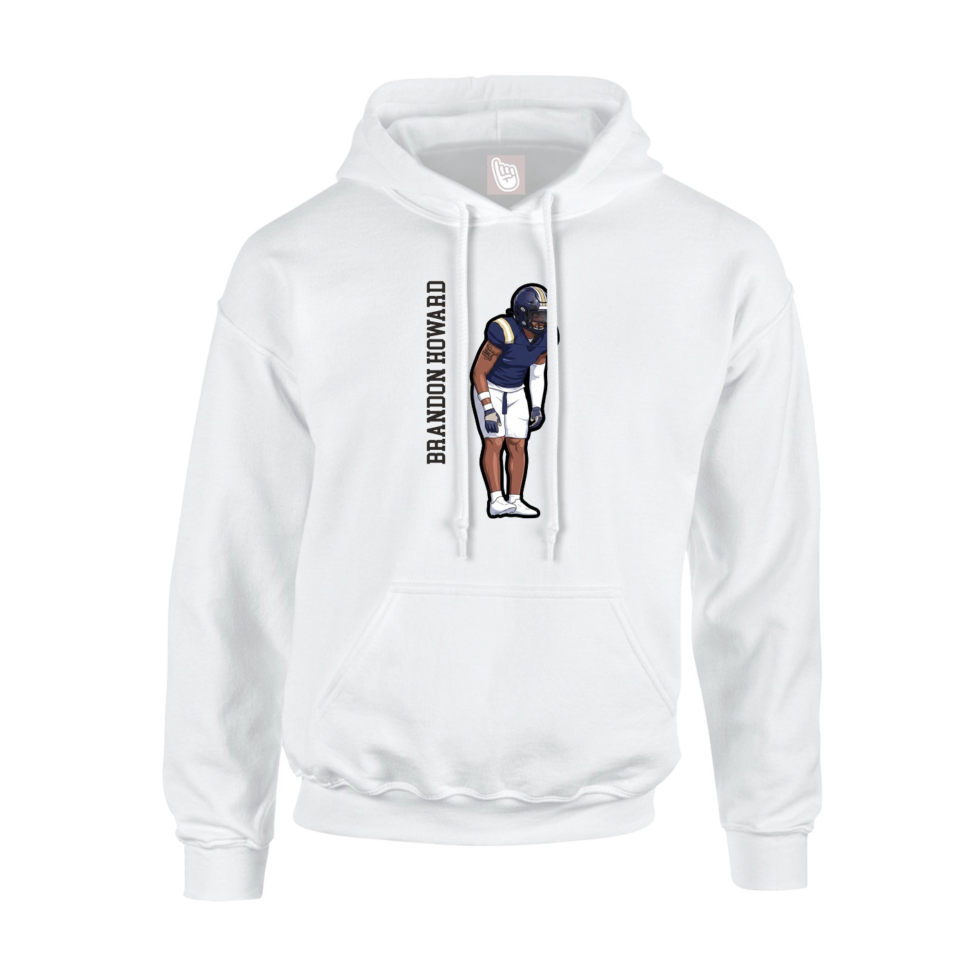 Hoodie — Name Vertical in White