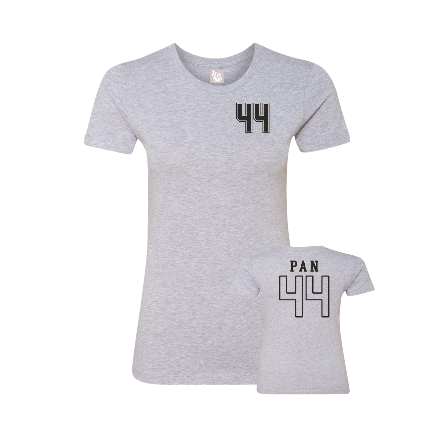 Fitted Women's Tee — Chest Back in Grey
