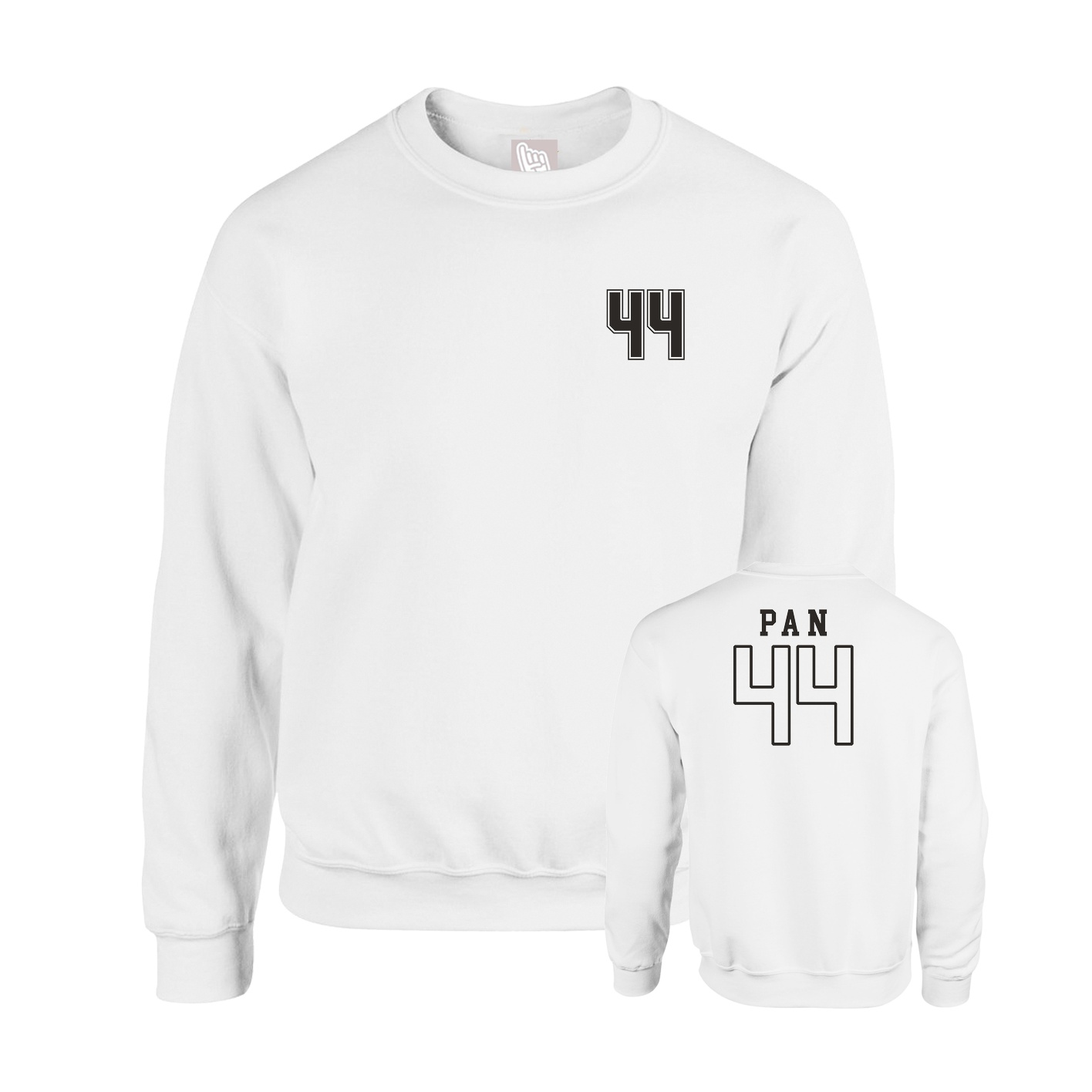 Fleece Crew — Chest Back in White