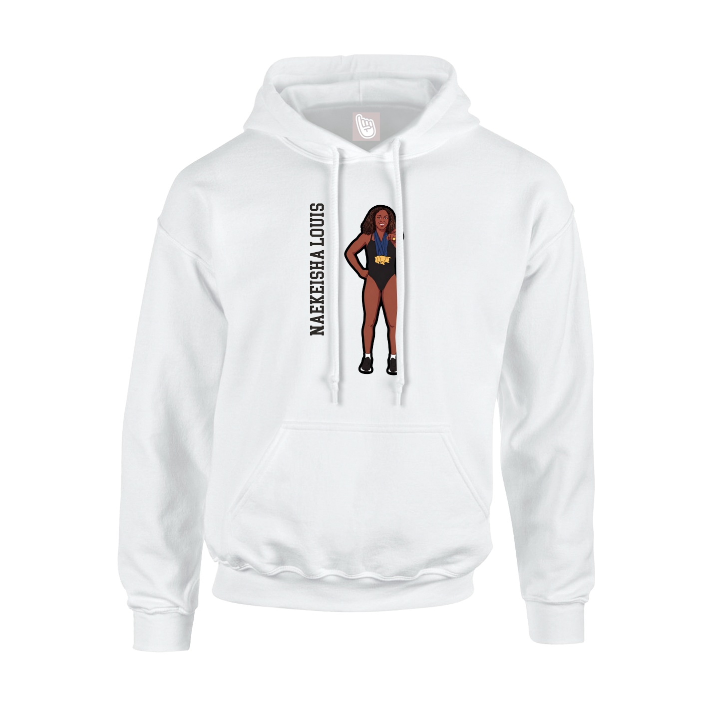 Youth Hoodie — Name Vertical in White