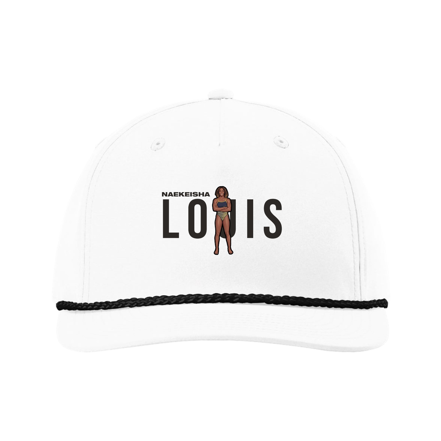 Five-Panel Classic Rope Cap — Player Name in White