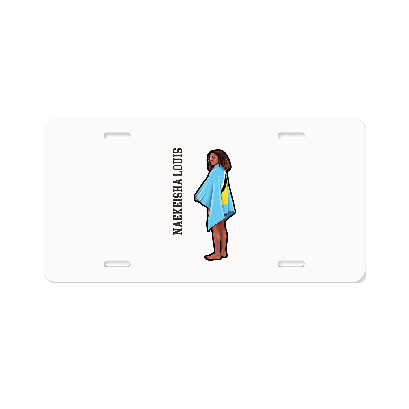 License Plate — Name Vertical in Classic
