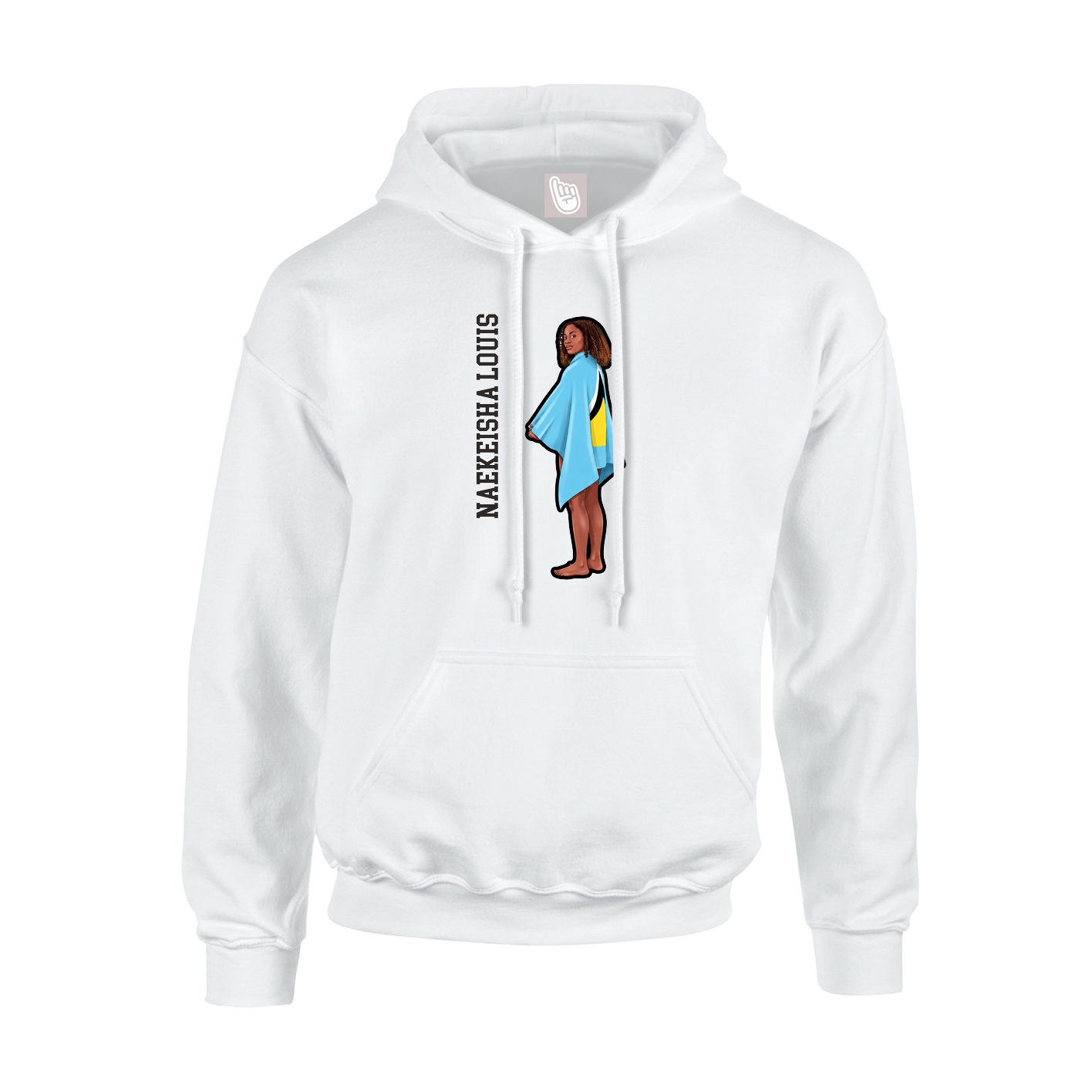 Hoodie — Name Vertical in White