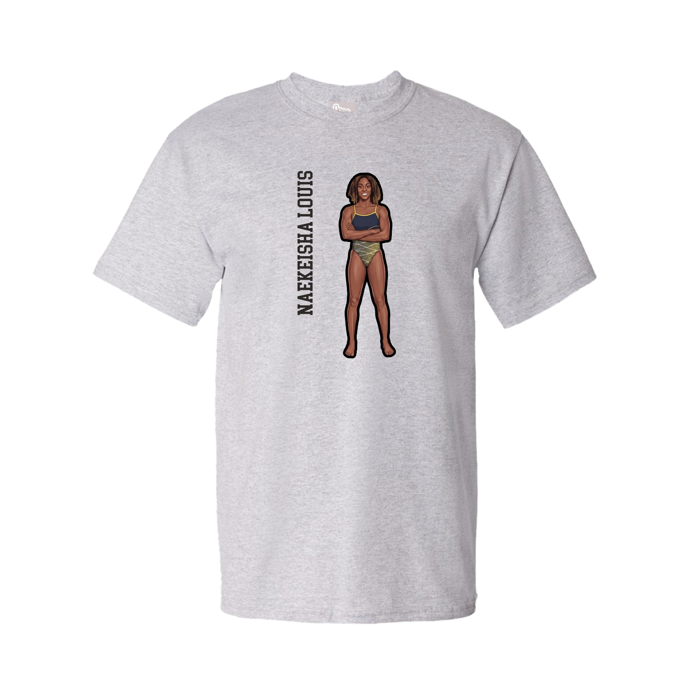 Tee — Name Vertical in Grey