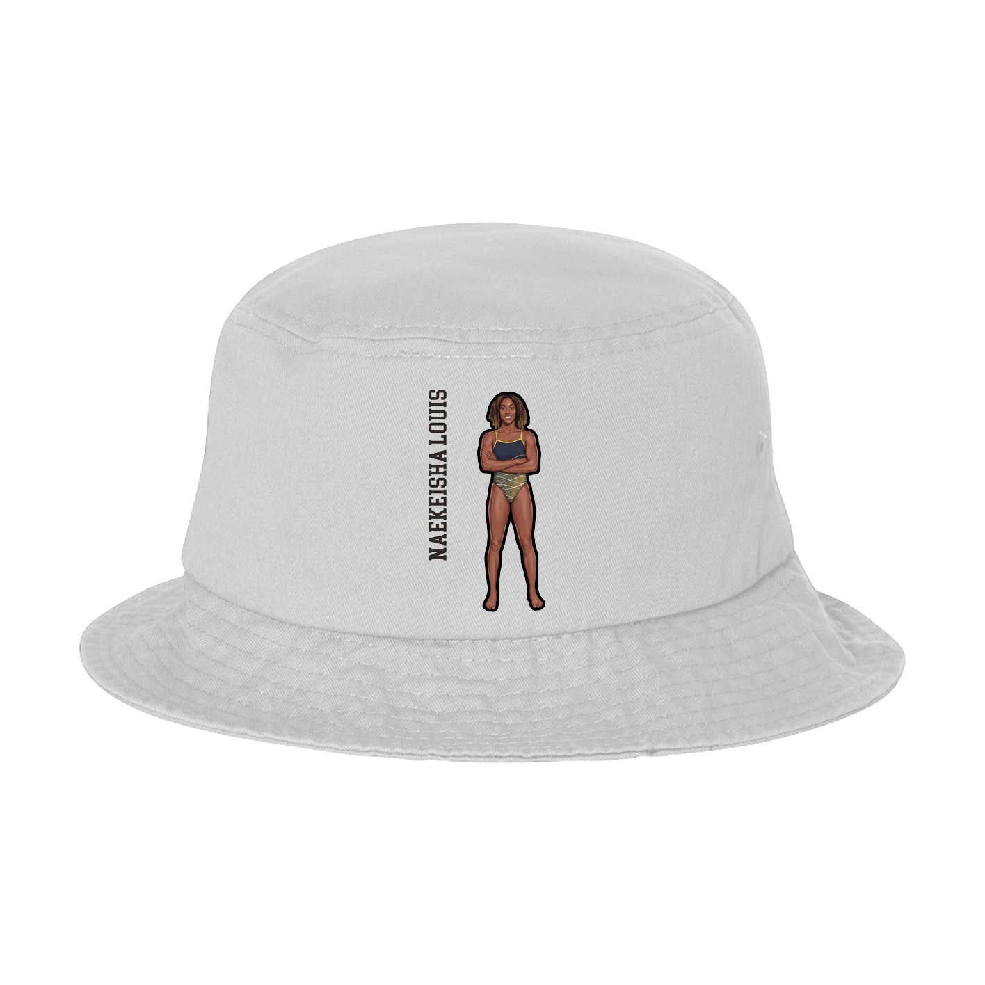 Bucket Cap — Name Vertical in White