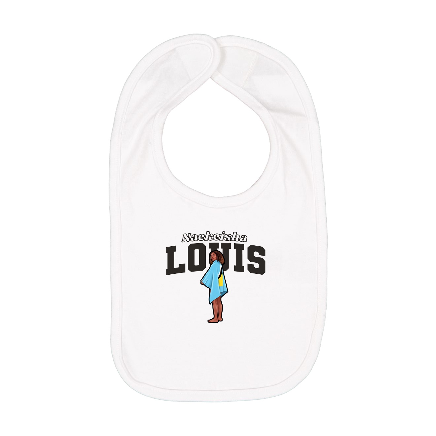 Infant Bib — Name Arch in White