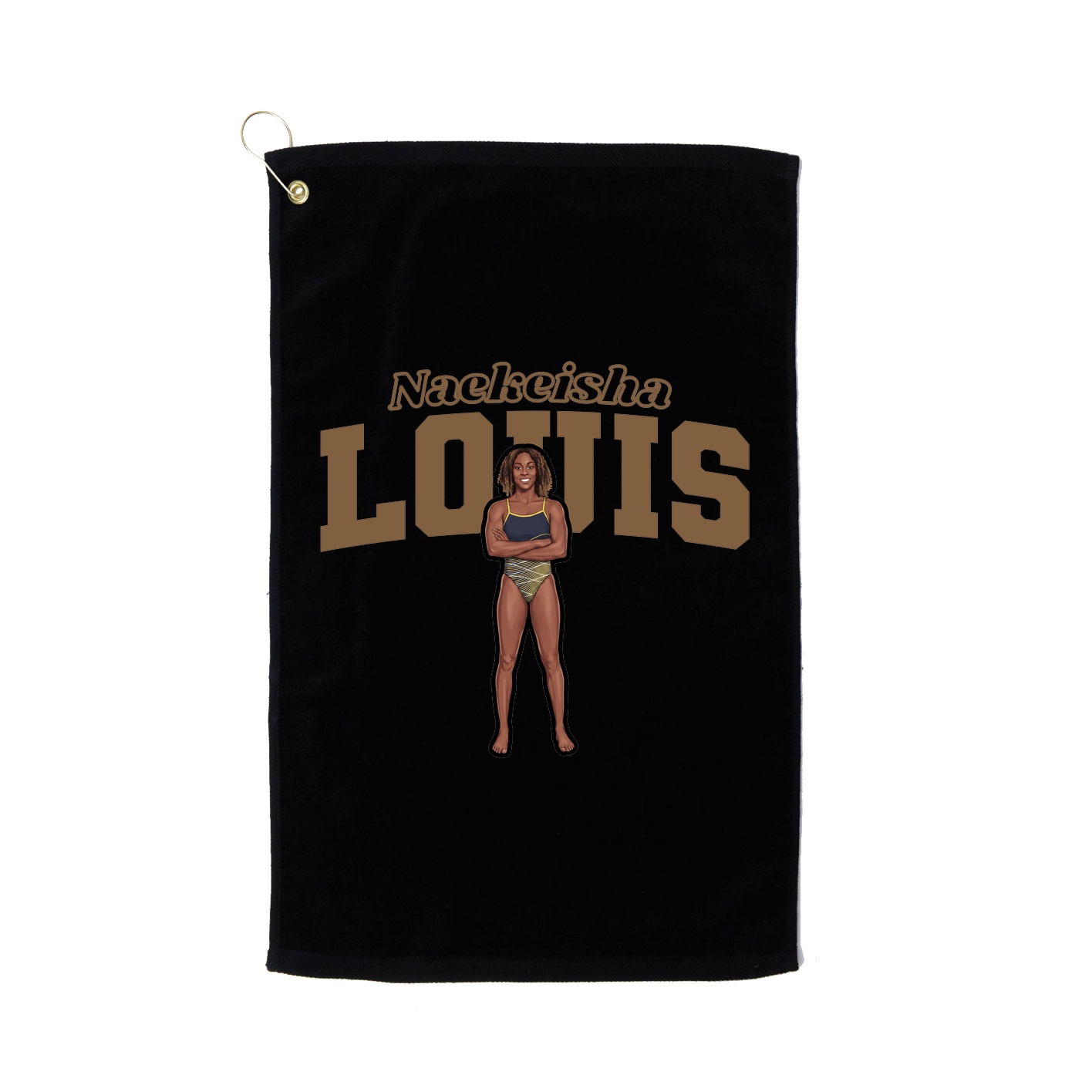 Golf Towel — Name Arch in Black