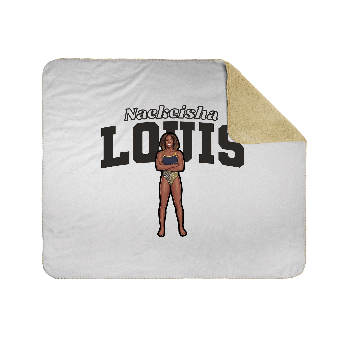 Throw Blanket — Name Arch in White
