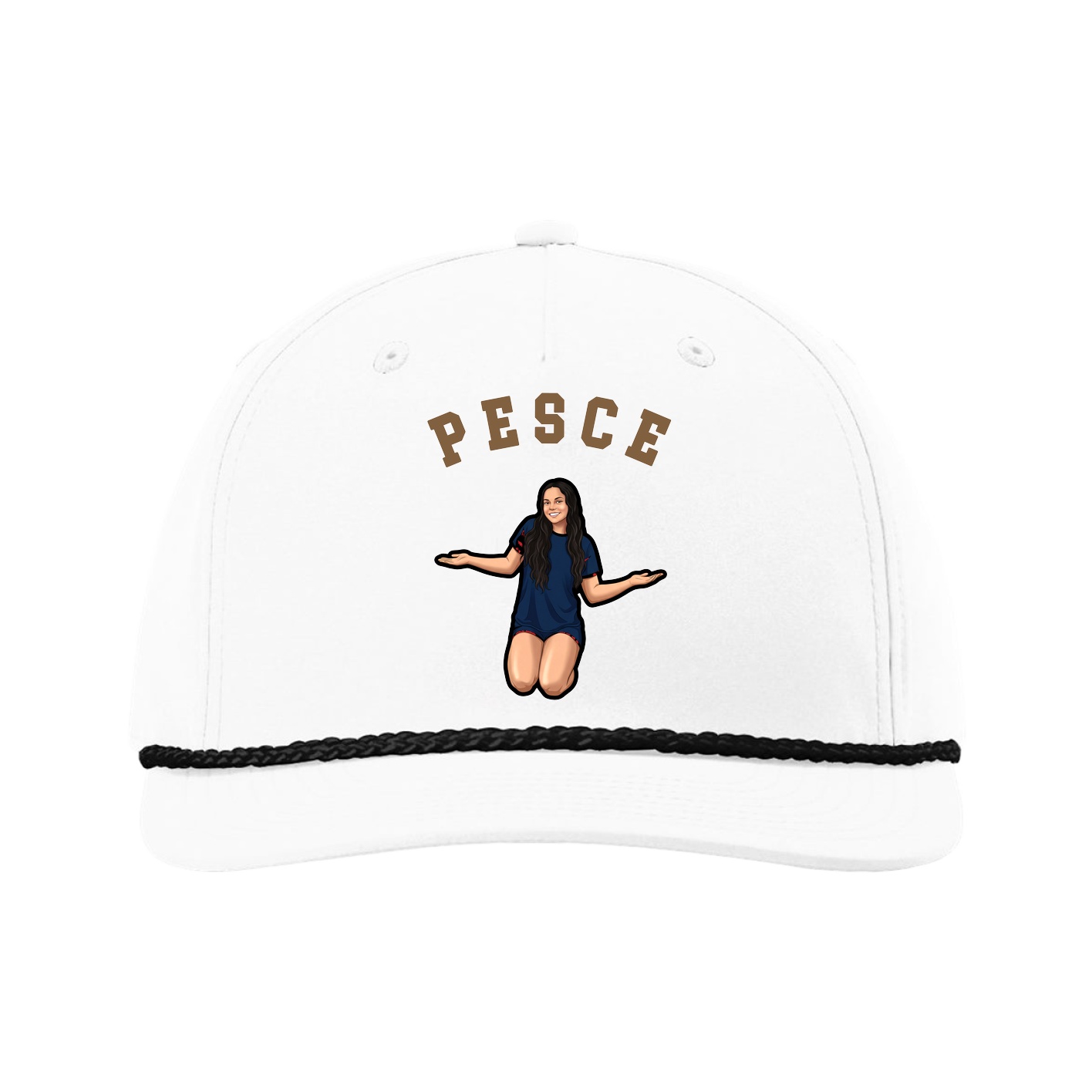 Five-Panel Classic Rope Cap — Shirsey Arch in White