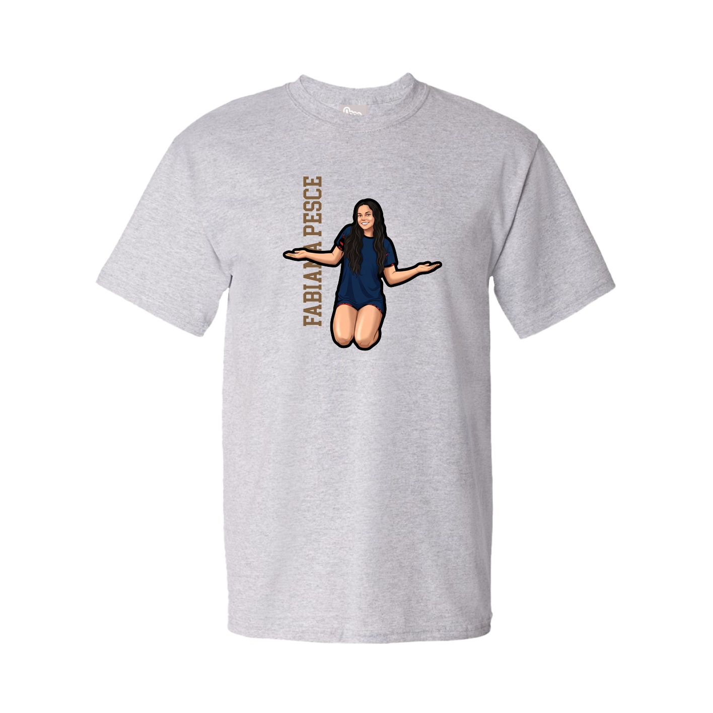 Tee — Name Vertical in Grey