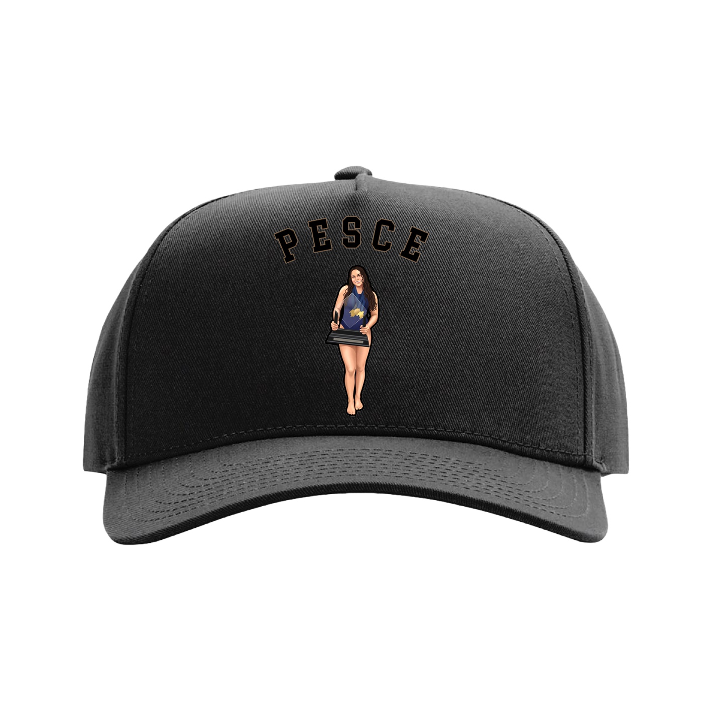Full Fabric Five-Panel Champ Cap — Shirsey Arch in Black
