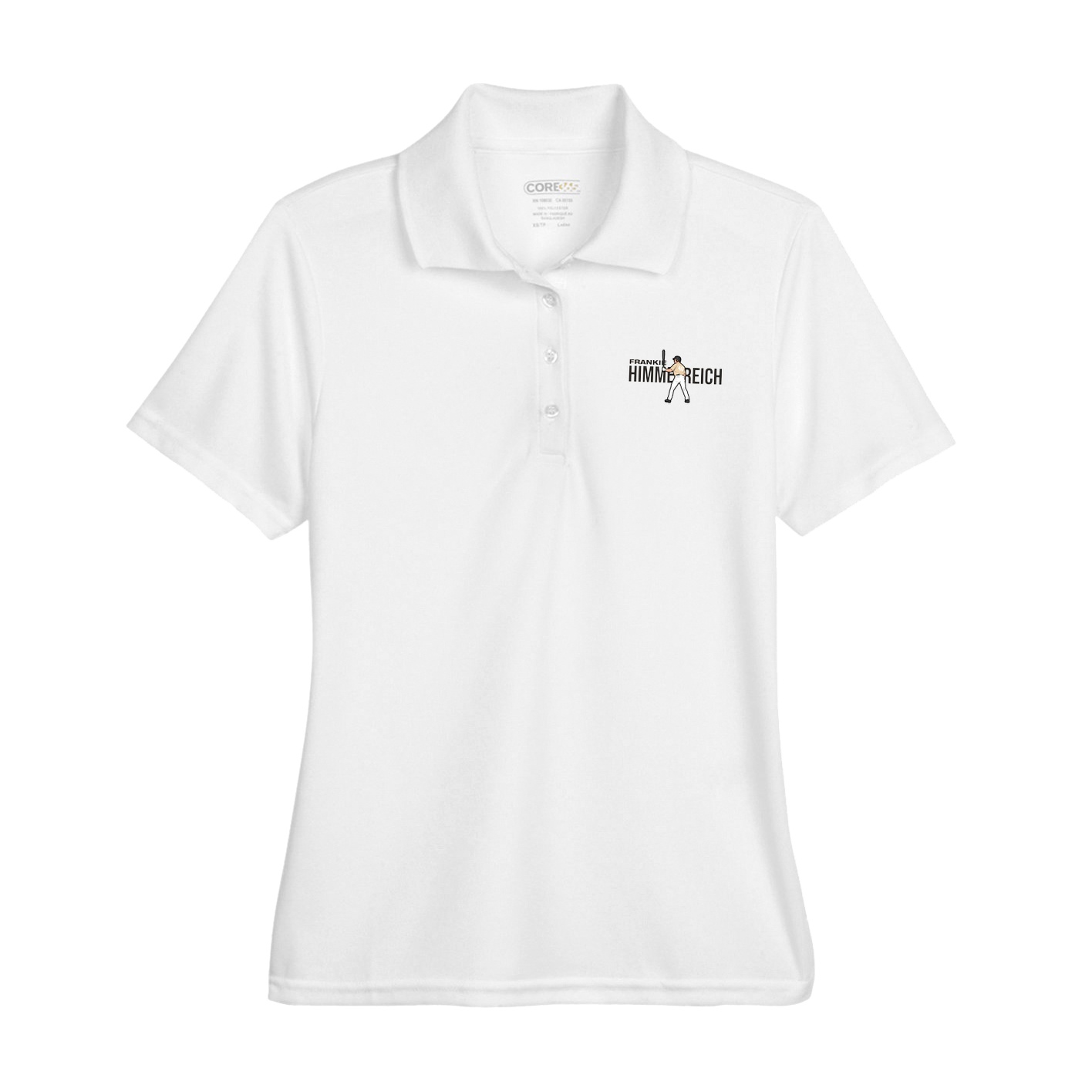 Womens Performance Polo — Player Name in White