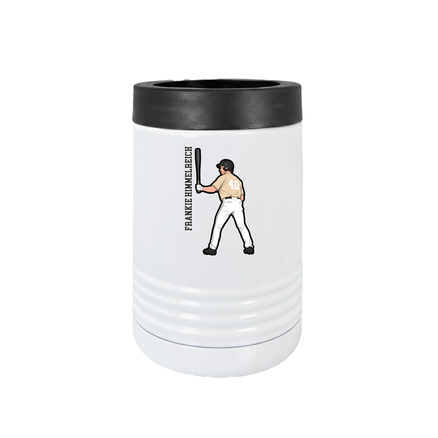 Beverage Holder — Name Vertical in White