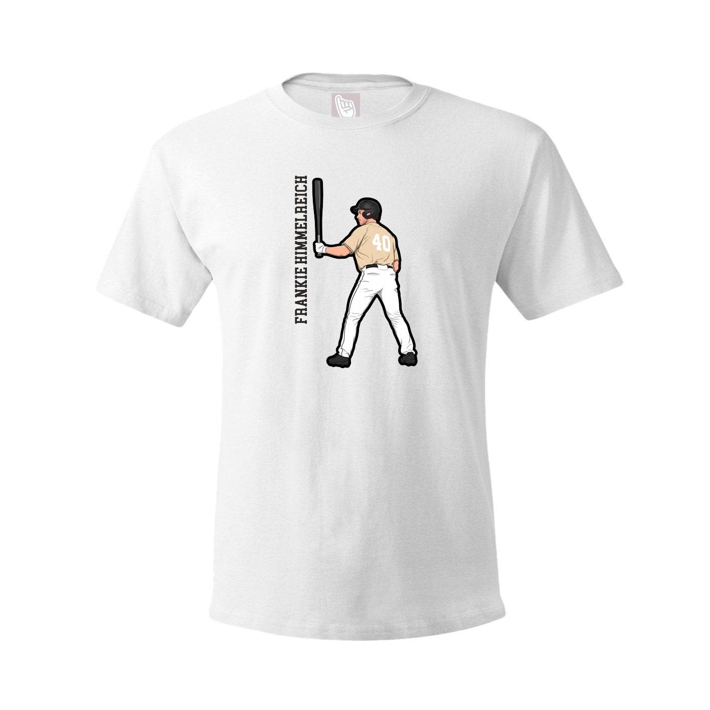 Youth Tee — Name Vertical in White