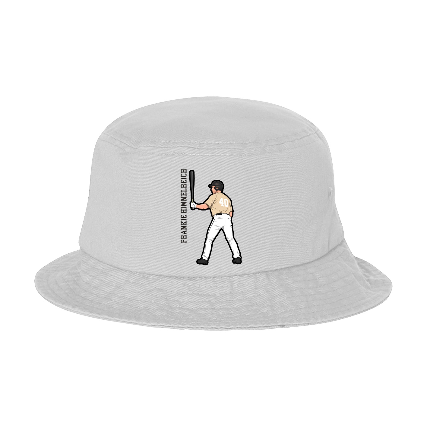 Bucket Cap — Name Vertical in White
