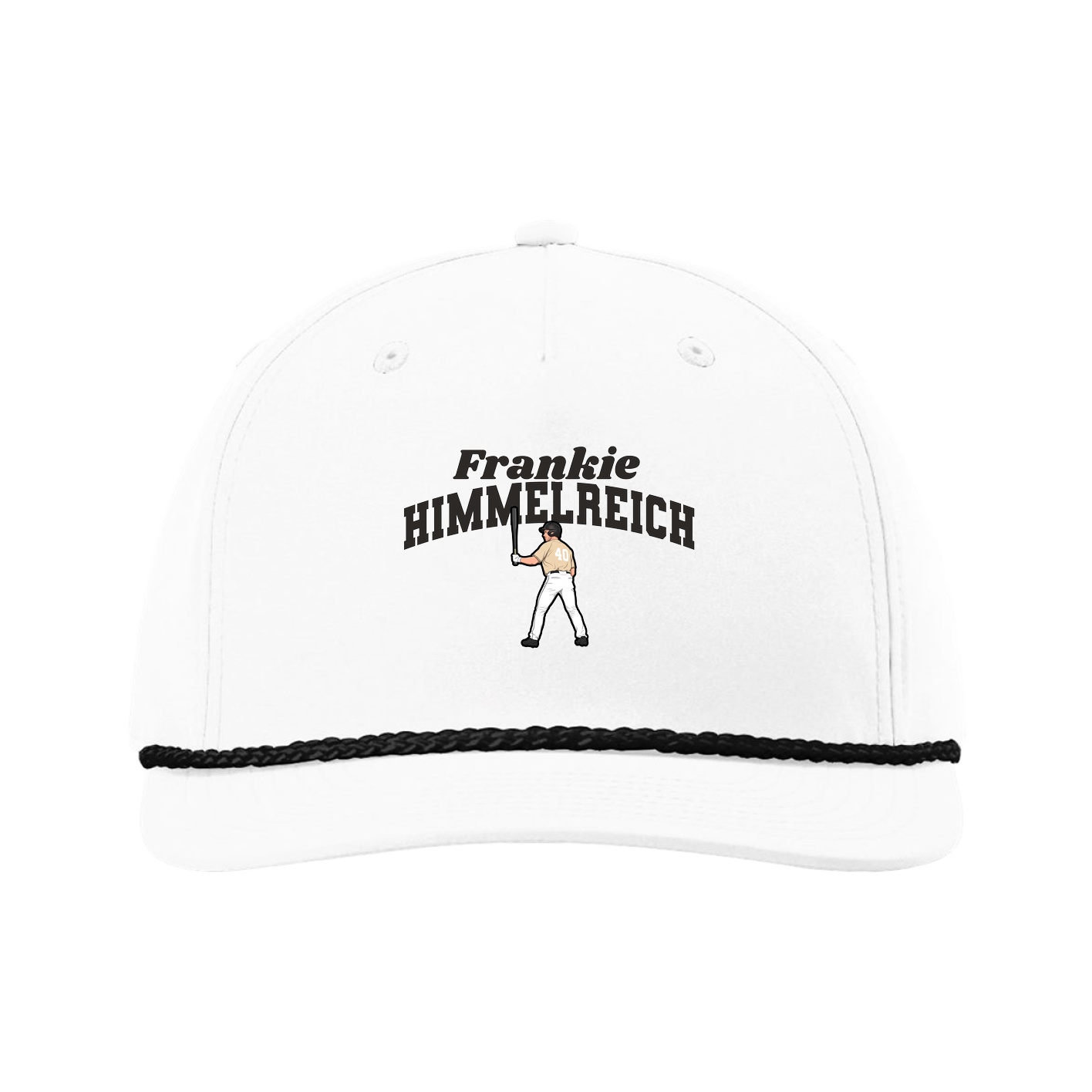 Five-Panel Classic Rope Cap — Signature Arch in White