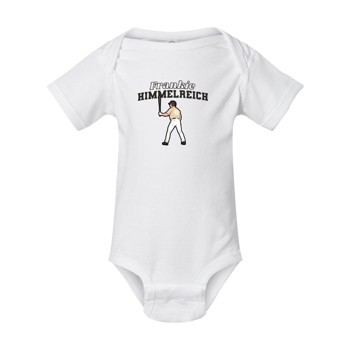 Baby Onesie — Name Arch in White