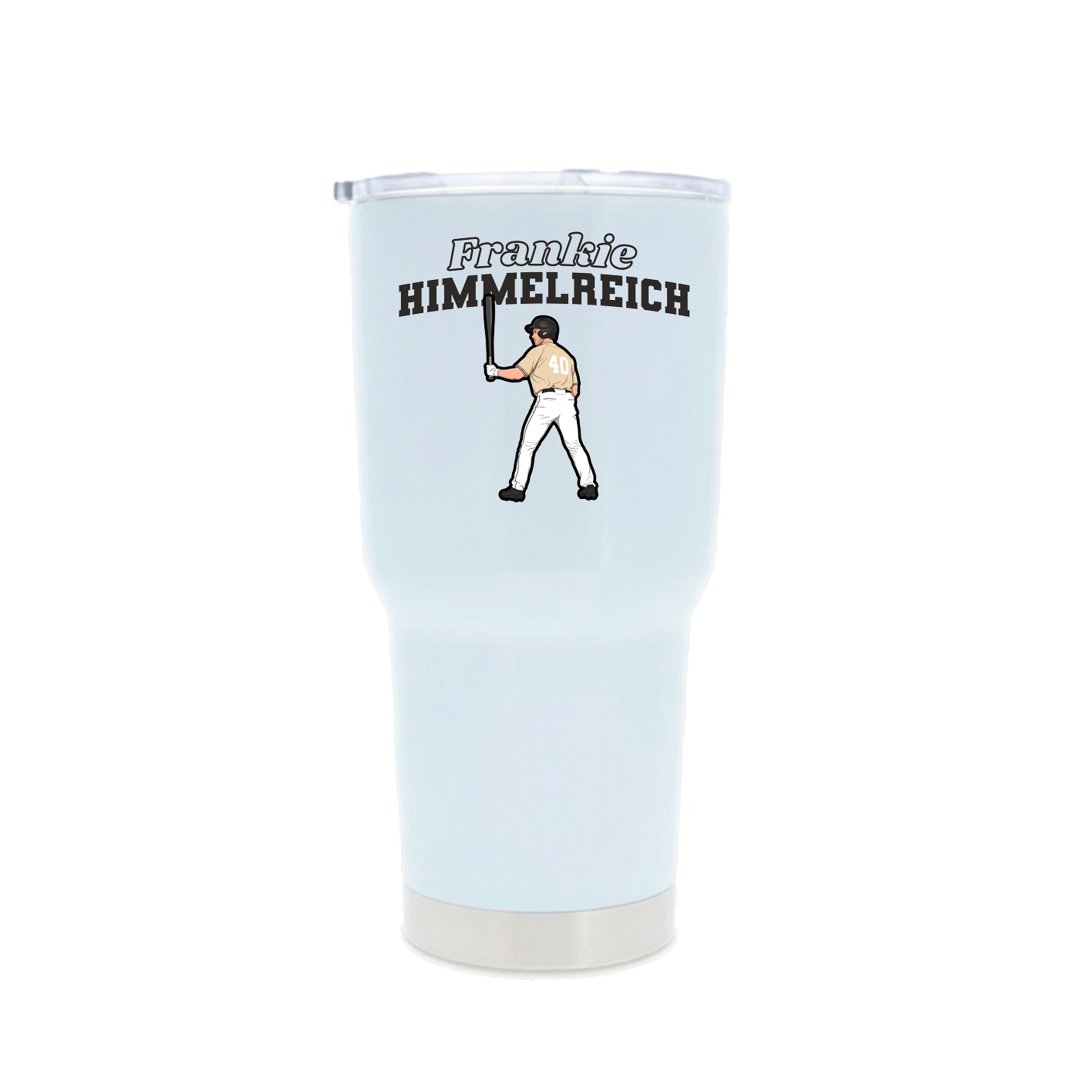 30oz Stainless Steel Tumbler — Name Arch in White