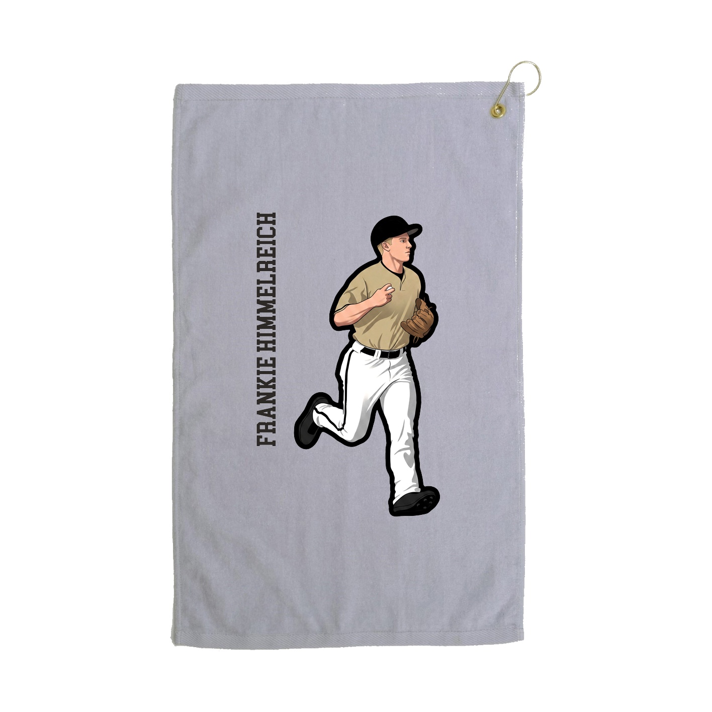 Golf Towel — Name Vertical in Grey