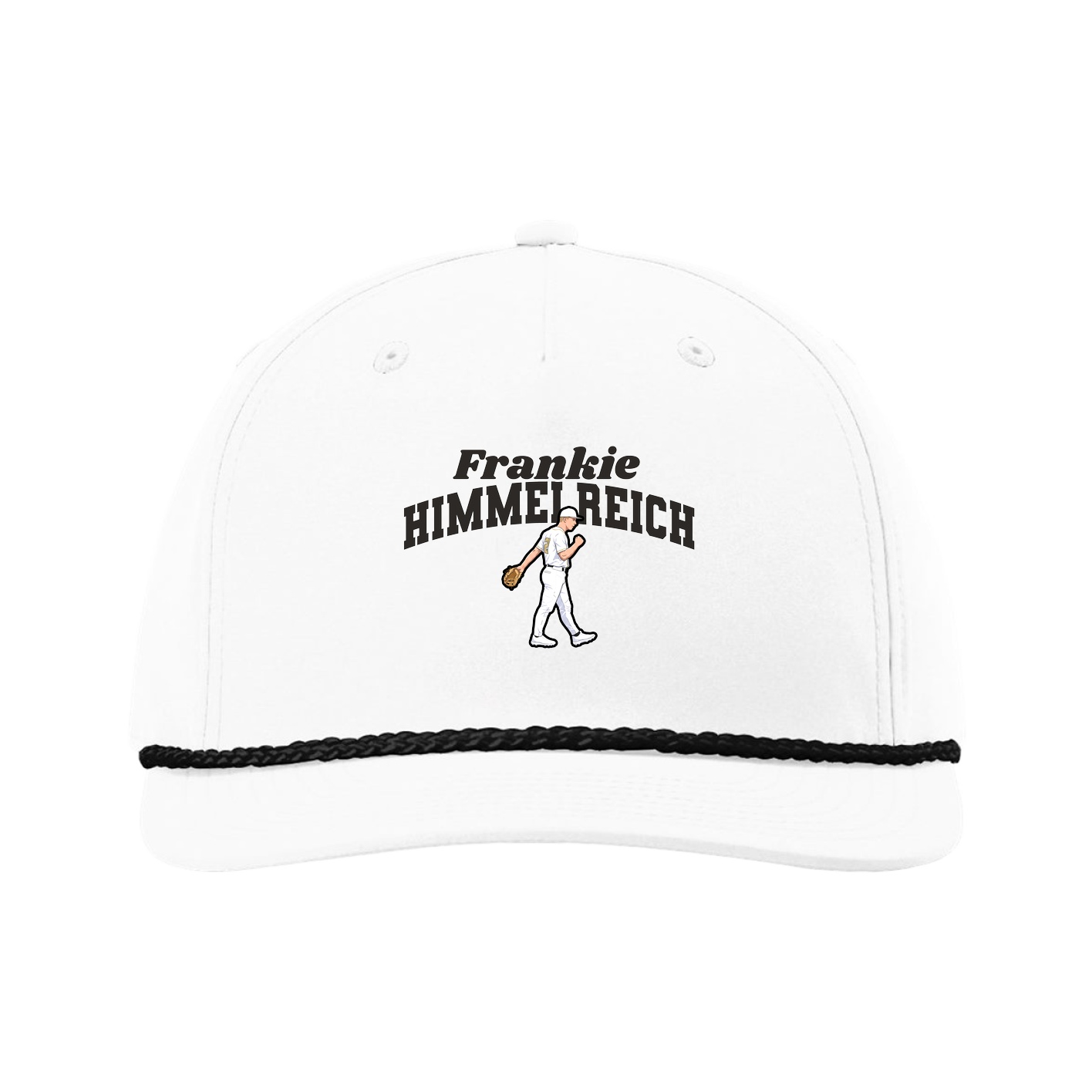 Five-Panel Classic Rope Cap — Signature Arch in White