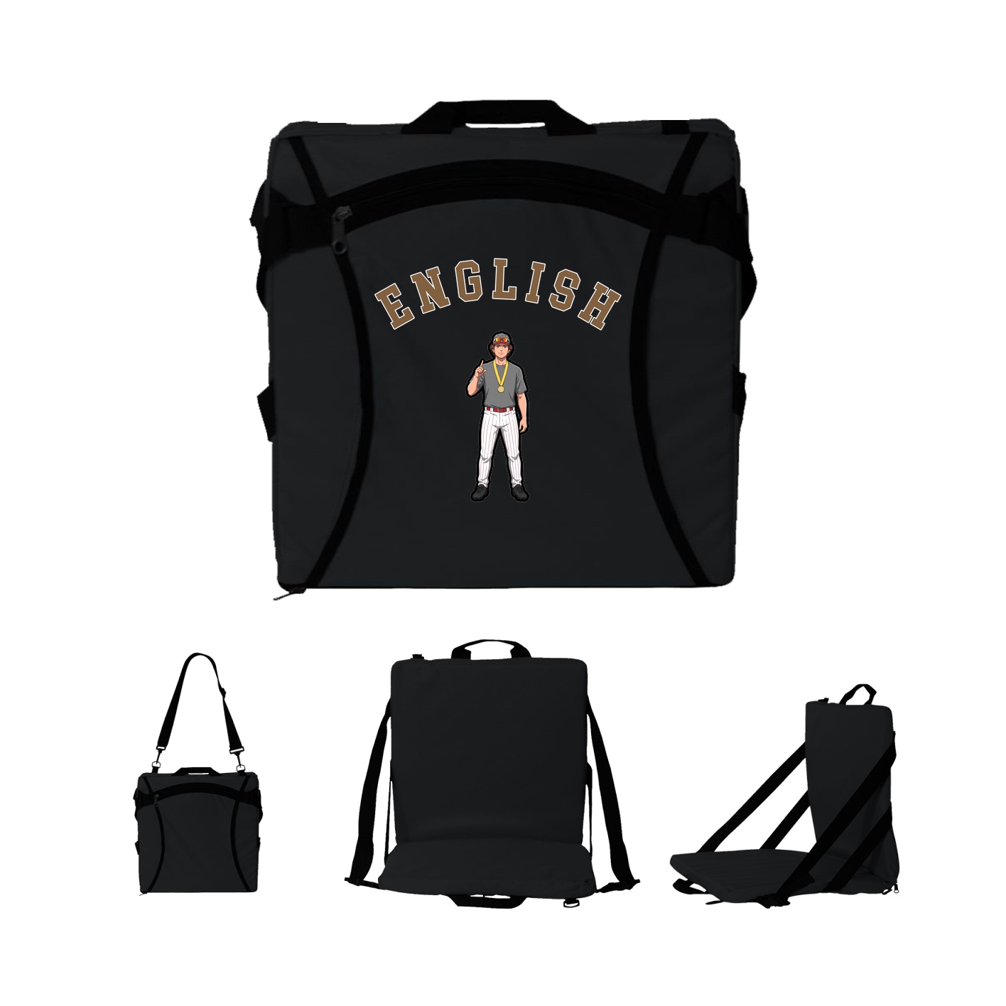 Folding Stadium Seat — Shirsey Arch in Black