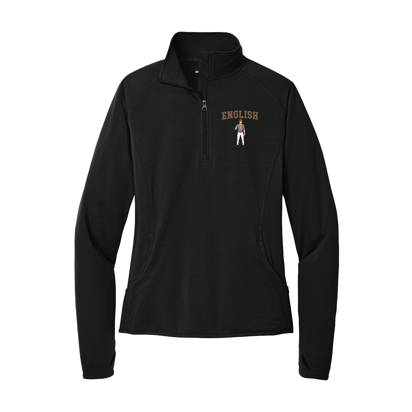 Women's Q-Zip Pullover — Shirsey in Black