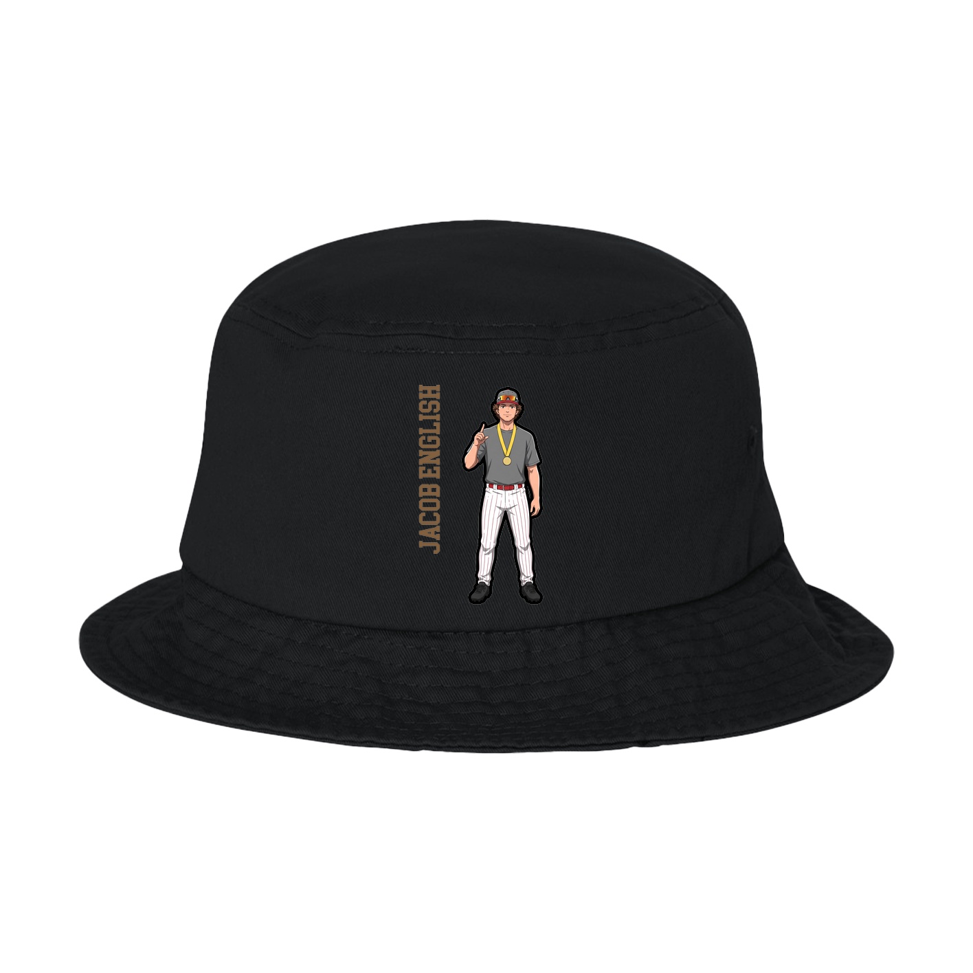 Bucket Cap — Name Vertical in Black
