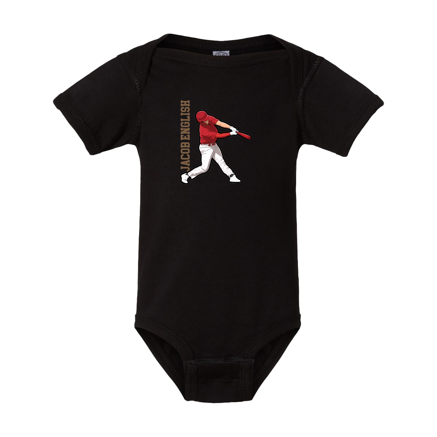Baby Onesie — Name Vertical in Black