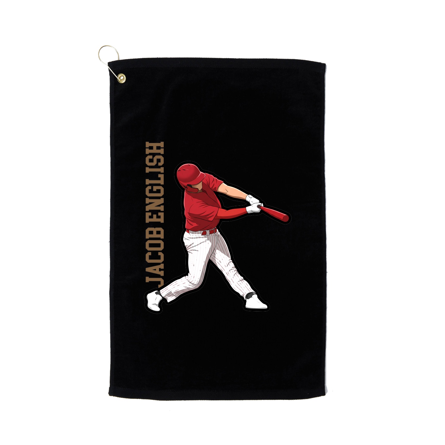 Golf Towel — Name Vertical in Black