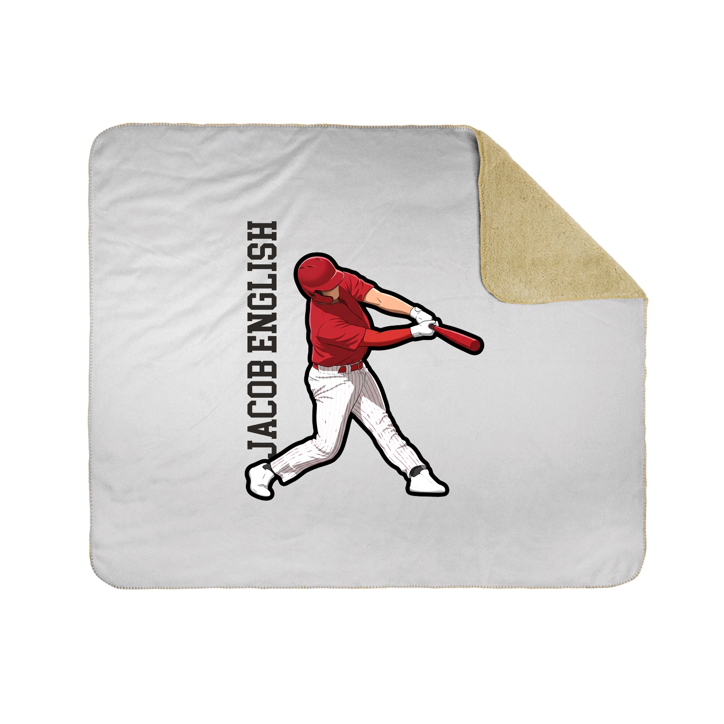 Throw Blanket — Name Vertical in White