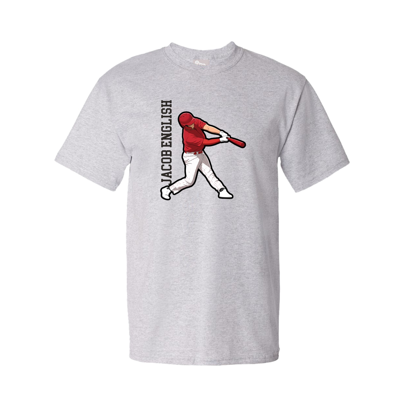 Tee — Name Vertical in Grey