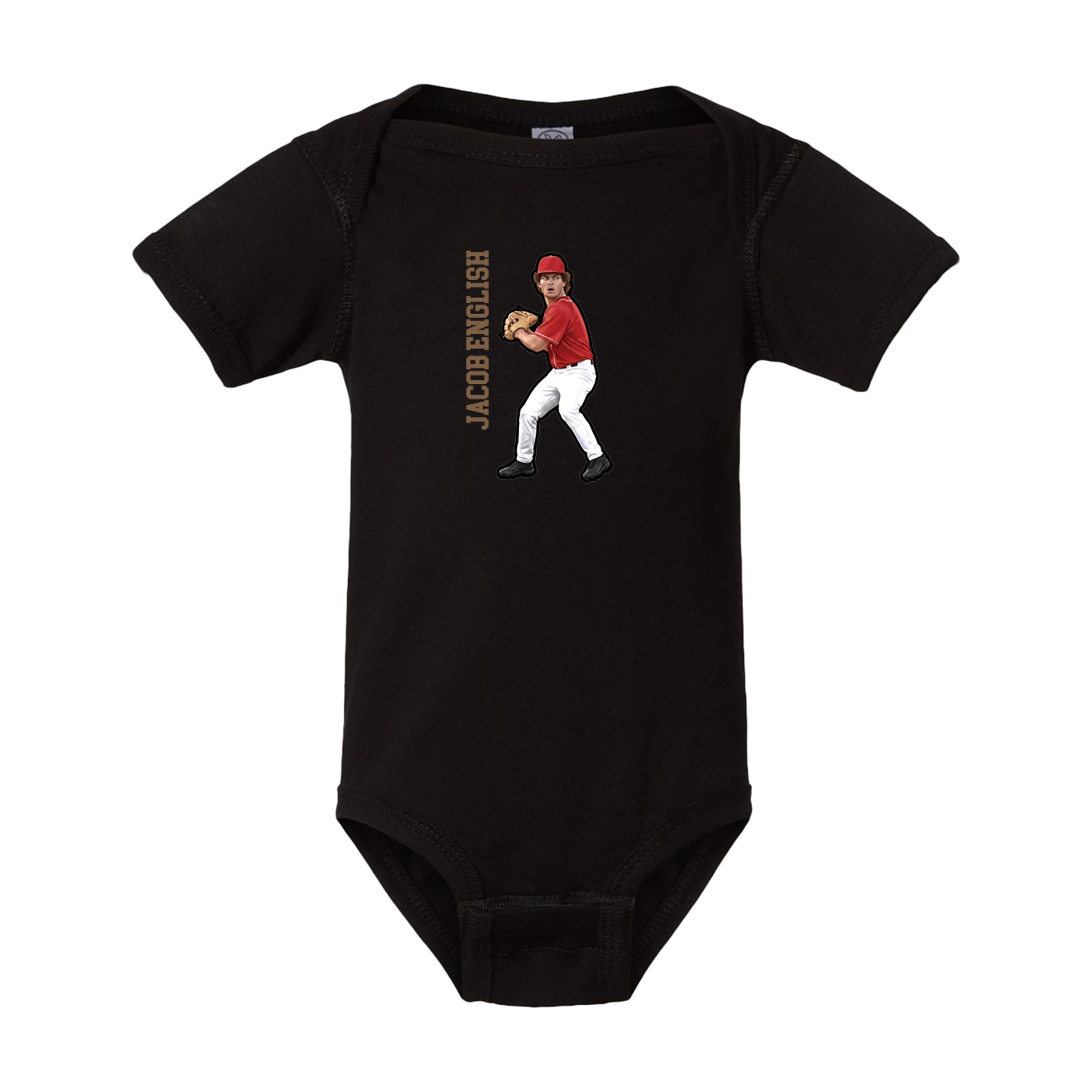 Baby Onesie — Name Vertical in Black