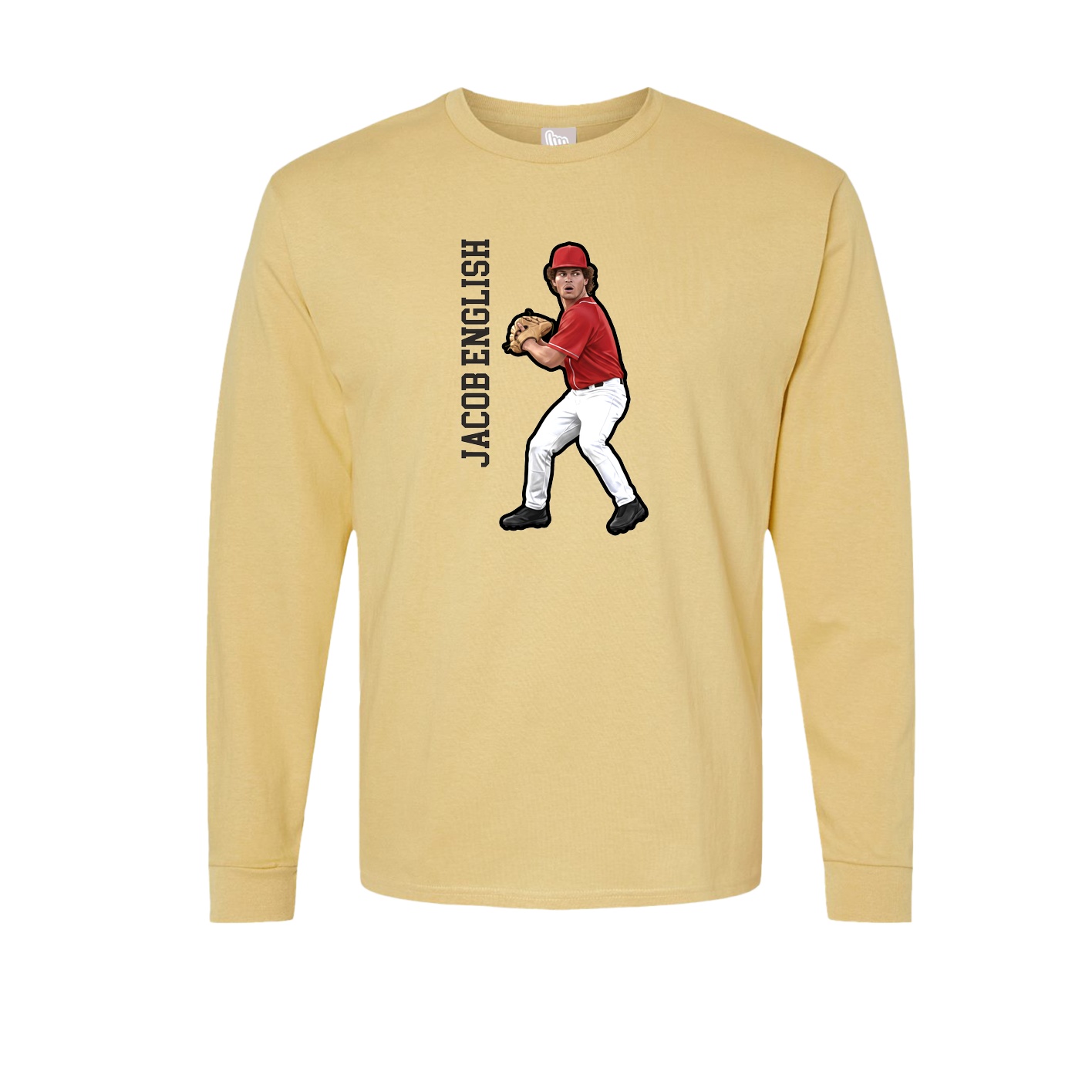 Long Sleeve Tee — Name Vertical in Vegas Gold