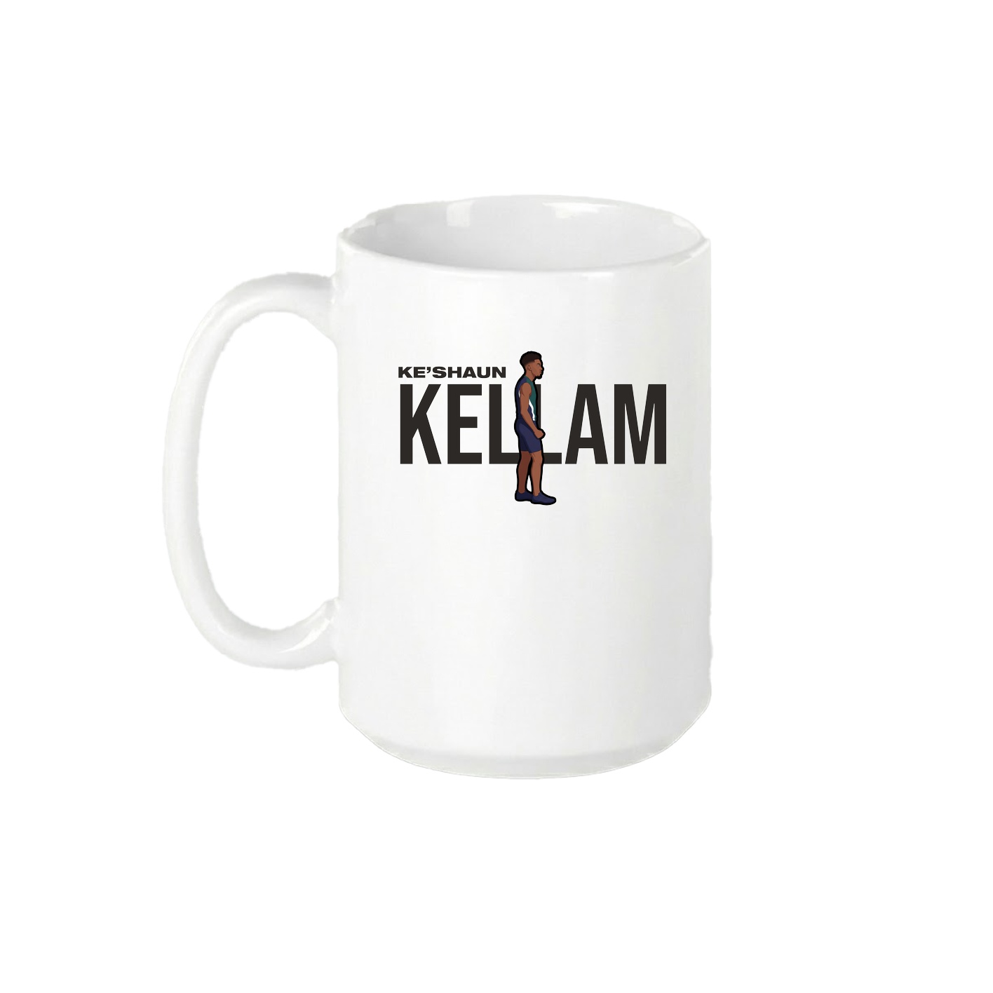 15oz Coffee Mug — Player Name in White