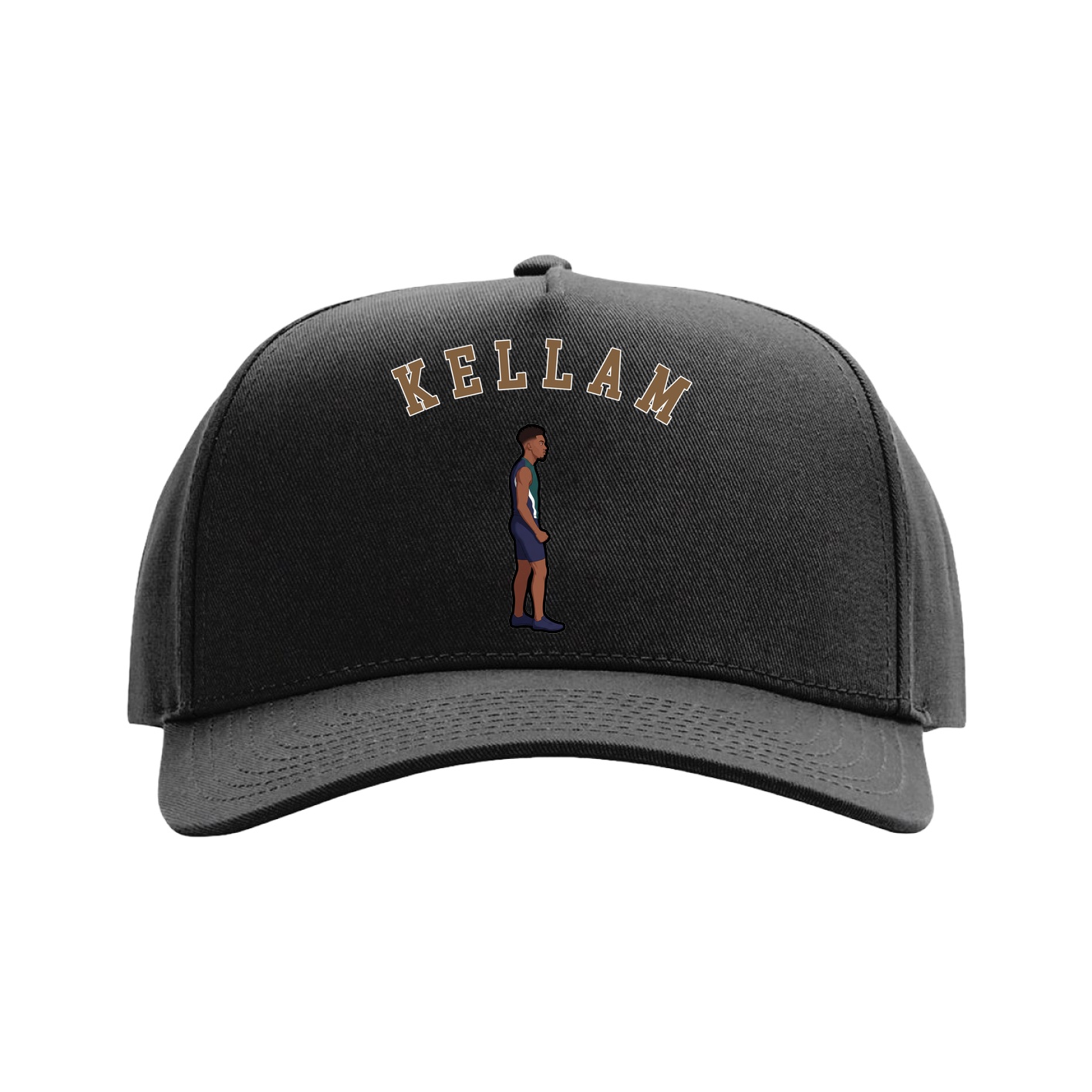 Full Fabric Five-Panel Champ Cap — Shirsey Arch in Black